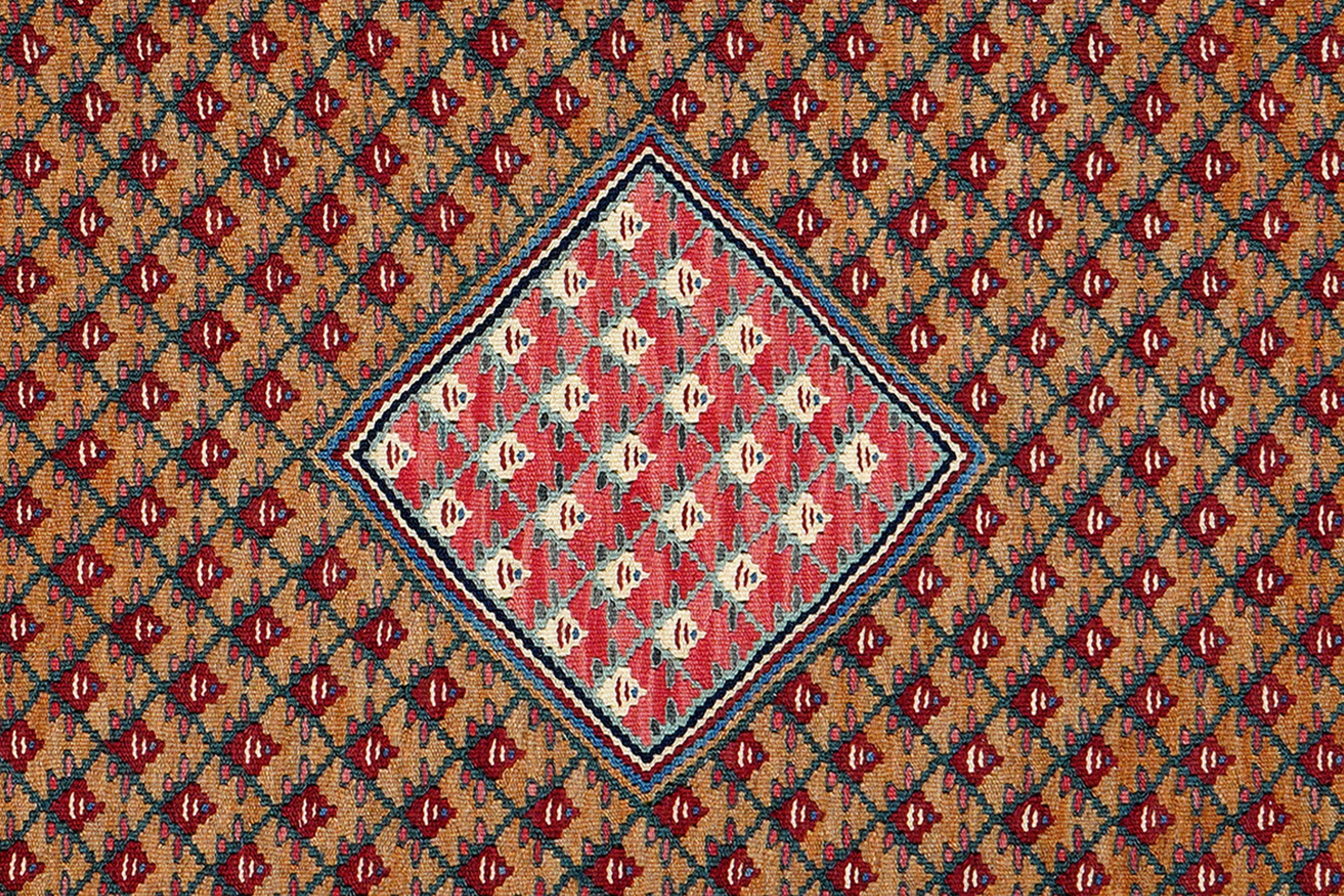 Tappeto Kilim Senneh Lana Marrone