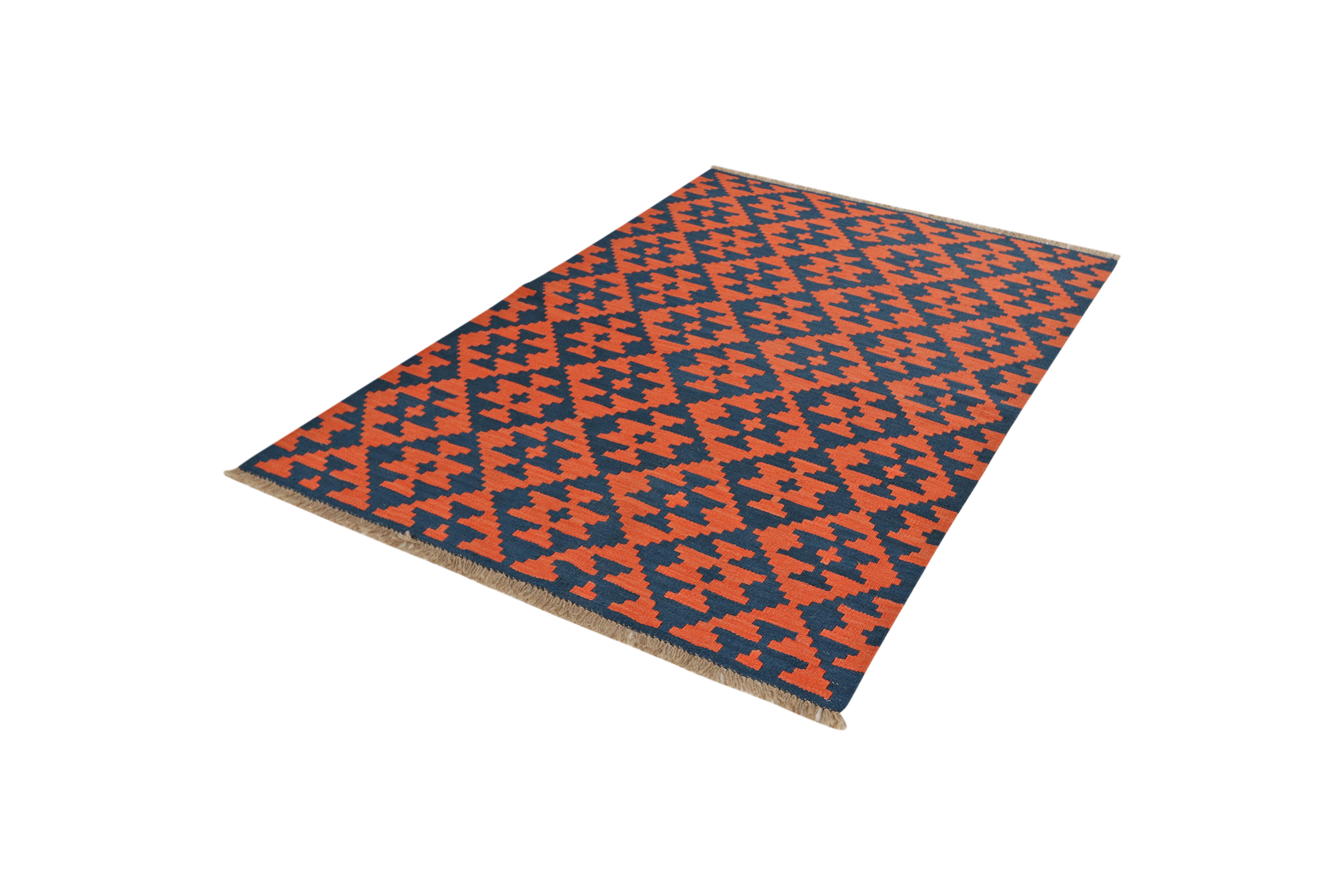 Kelim Gashgai Carpet Wool Blue