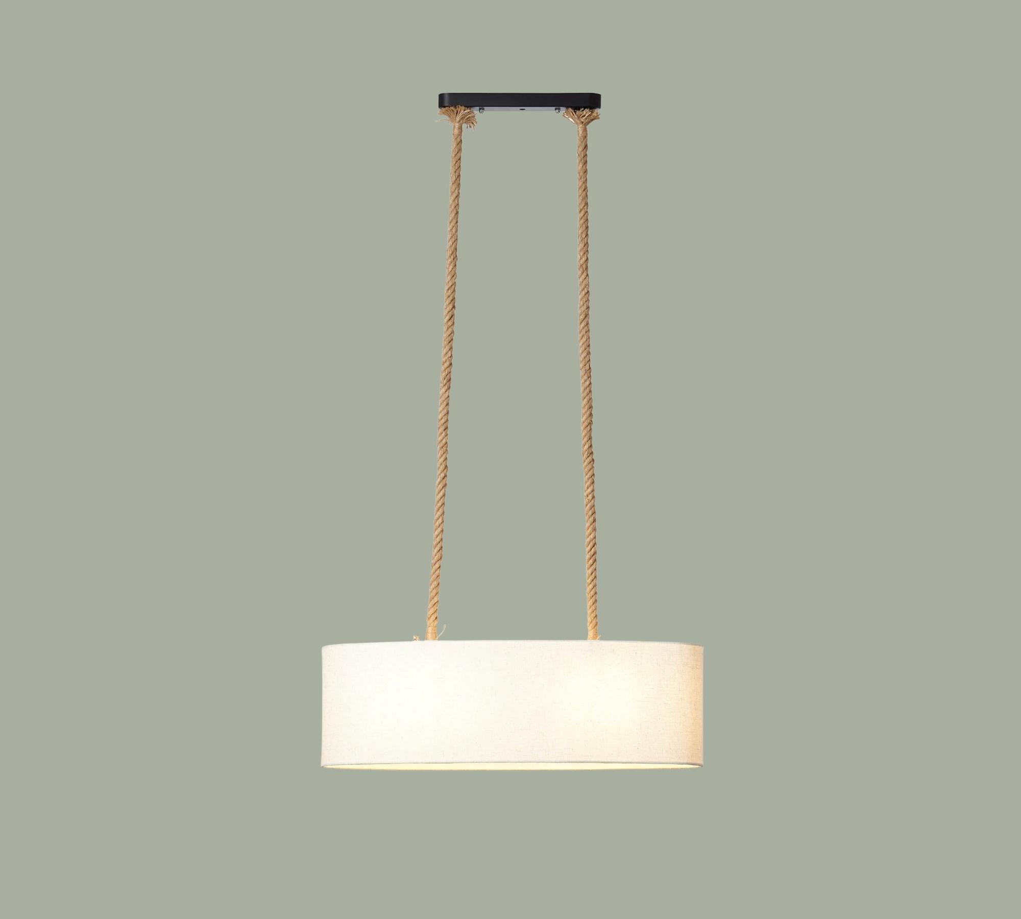 2-flame pendant lamp hanging on ropes White