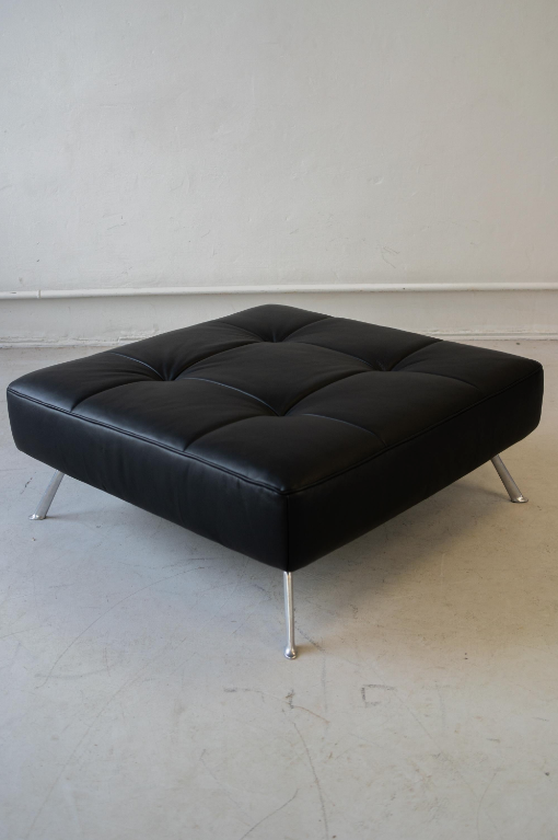 Vintage Pascal Mourgue Smala Sofa und Hocker Schwarz