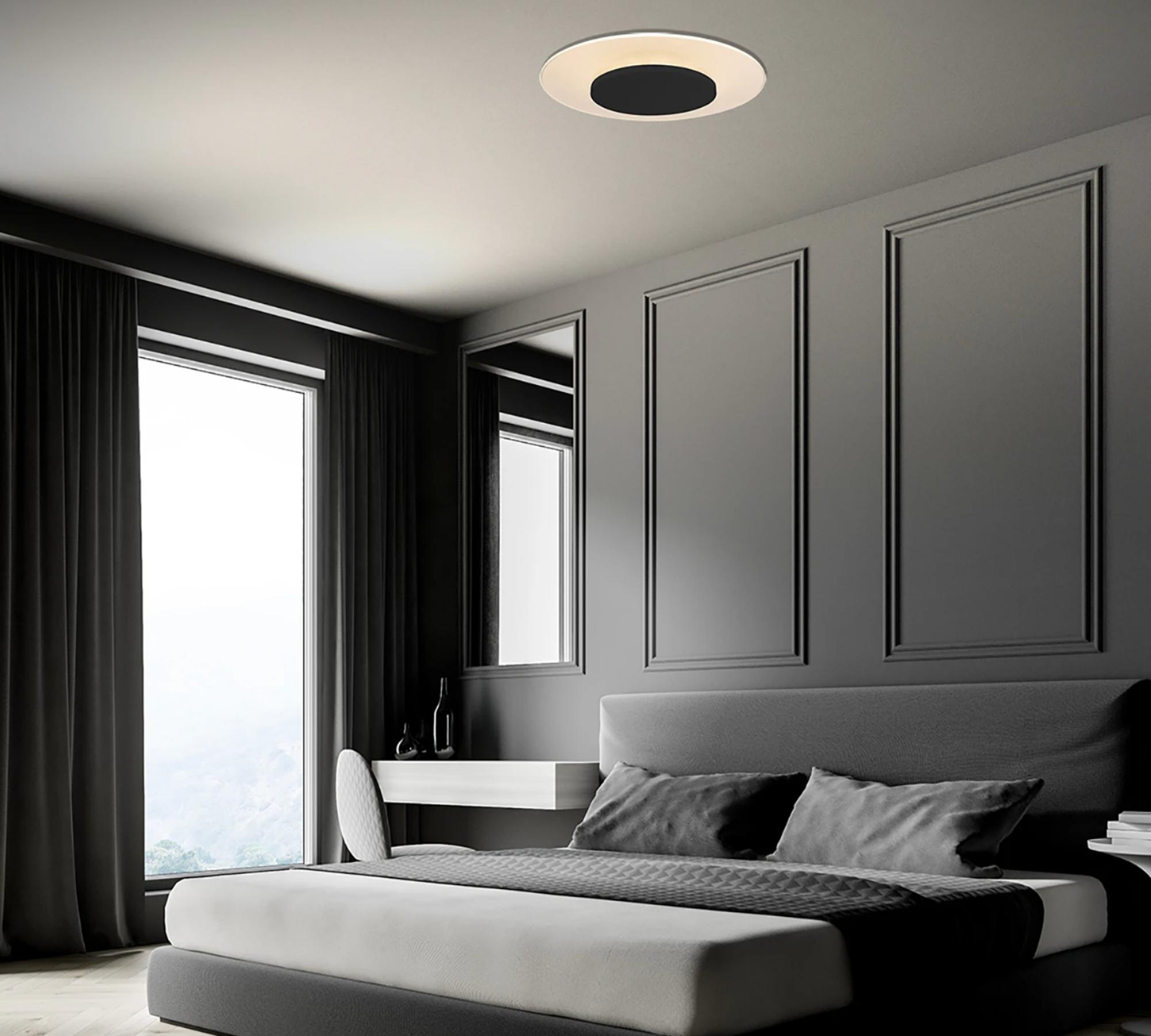 LED Deckenleuchte Acrylglas / Eisen Schwarz 