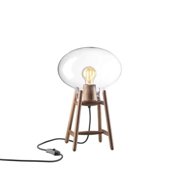 U4 Hiti Tischlampe Walnuss Klarglas von FDB Møbler