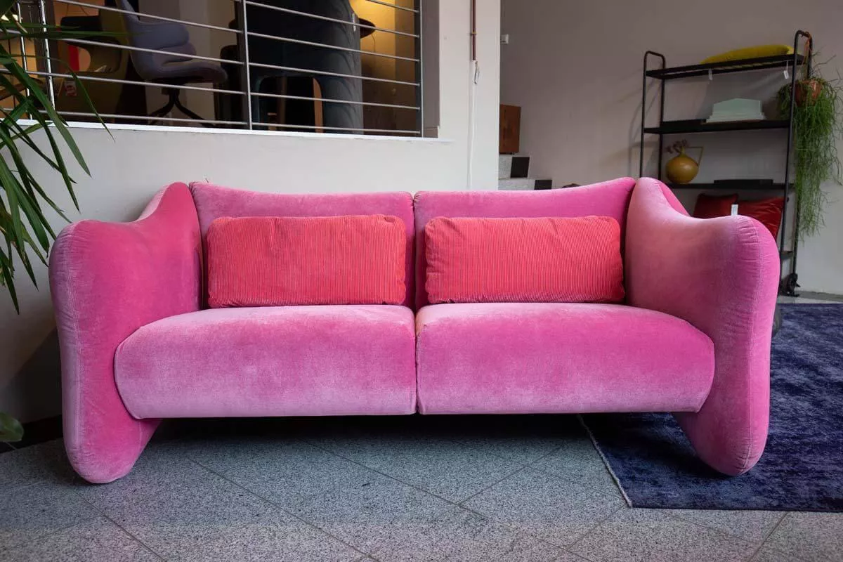 Bongobay 2-Sitzer Sofa Samt Pink