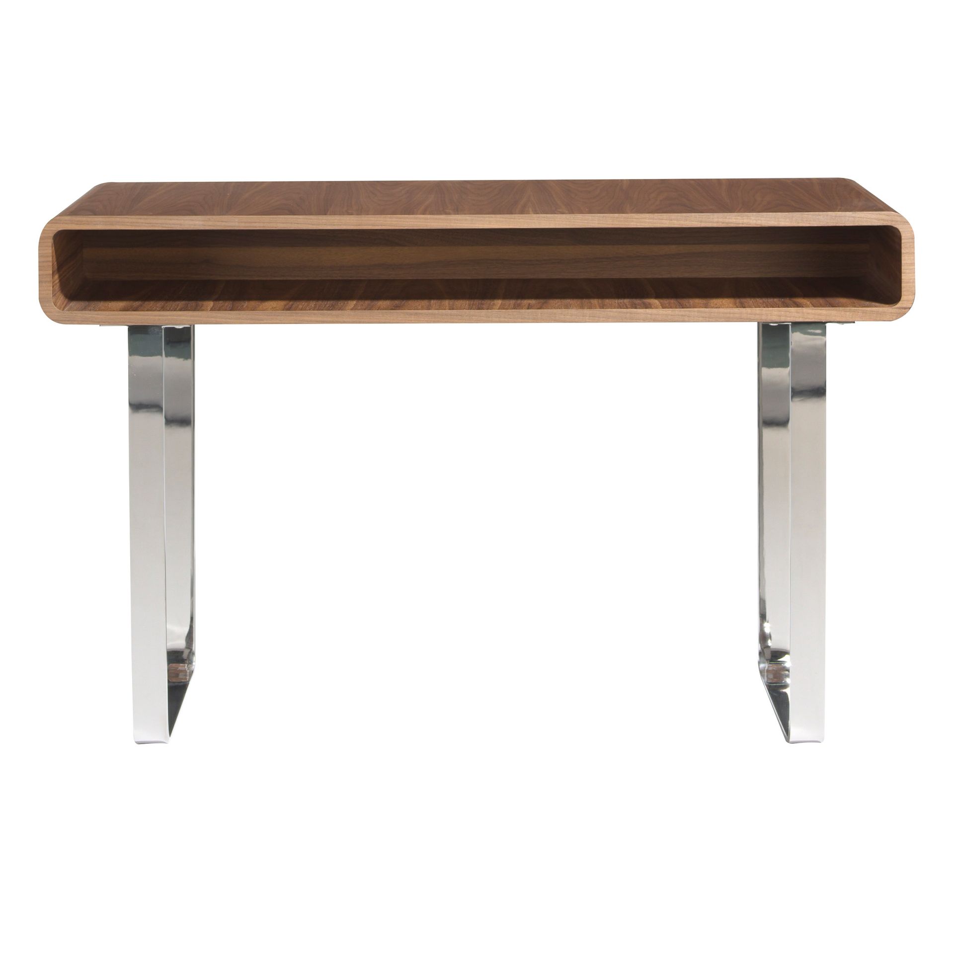 Rectangular console table wood veneer steel