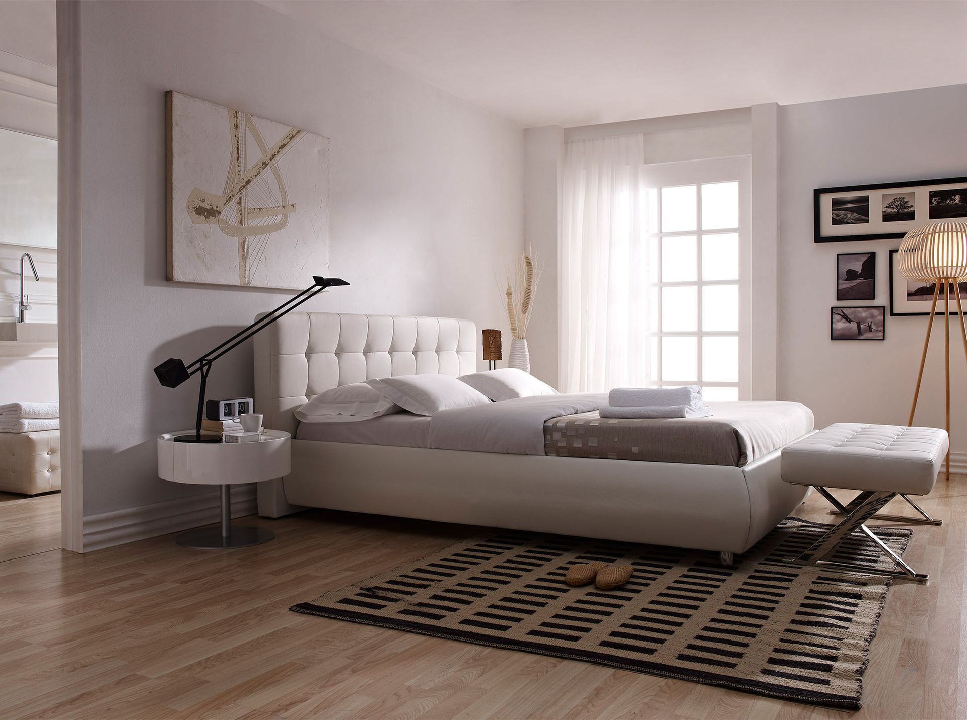 Panca ecopelle bianca