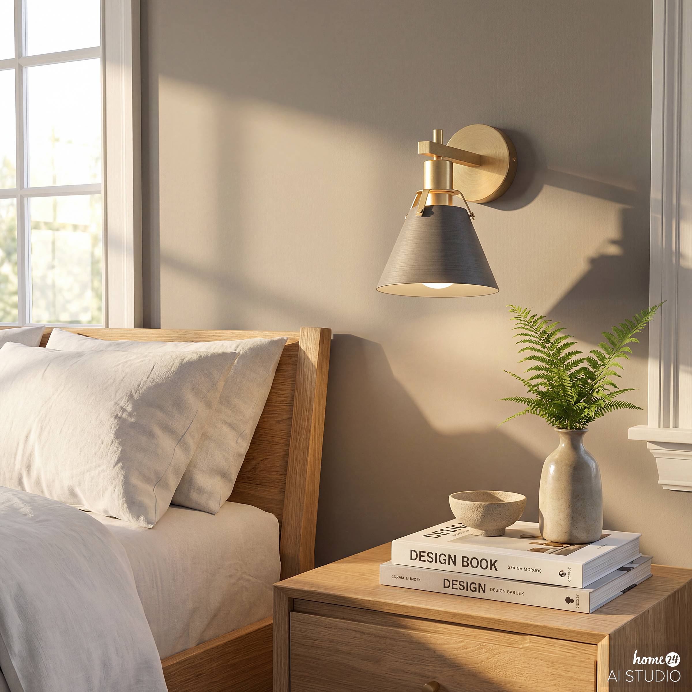 Shan Wall Lamp with Rechargeable Bulb Grey