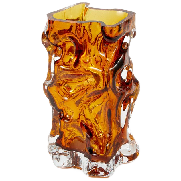 Ice Vase Glas Braun