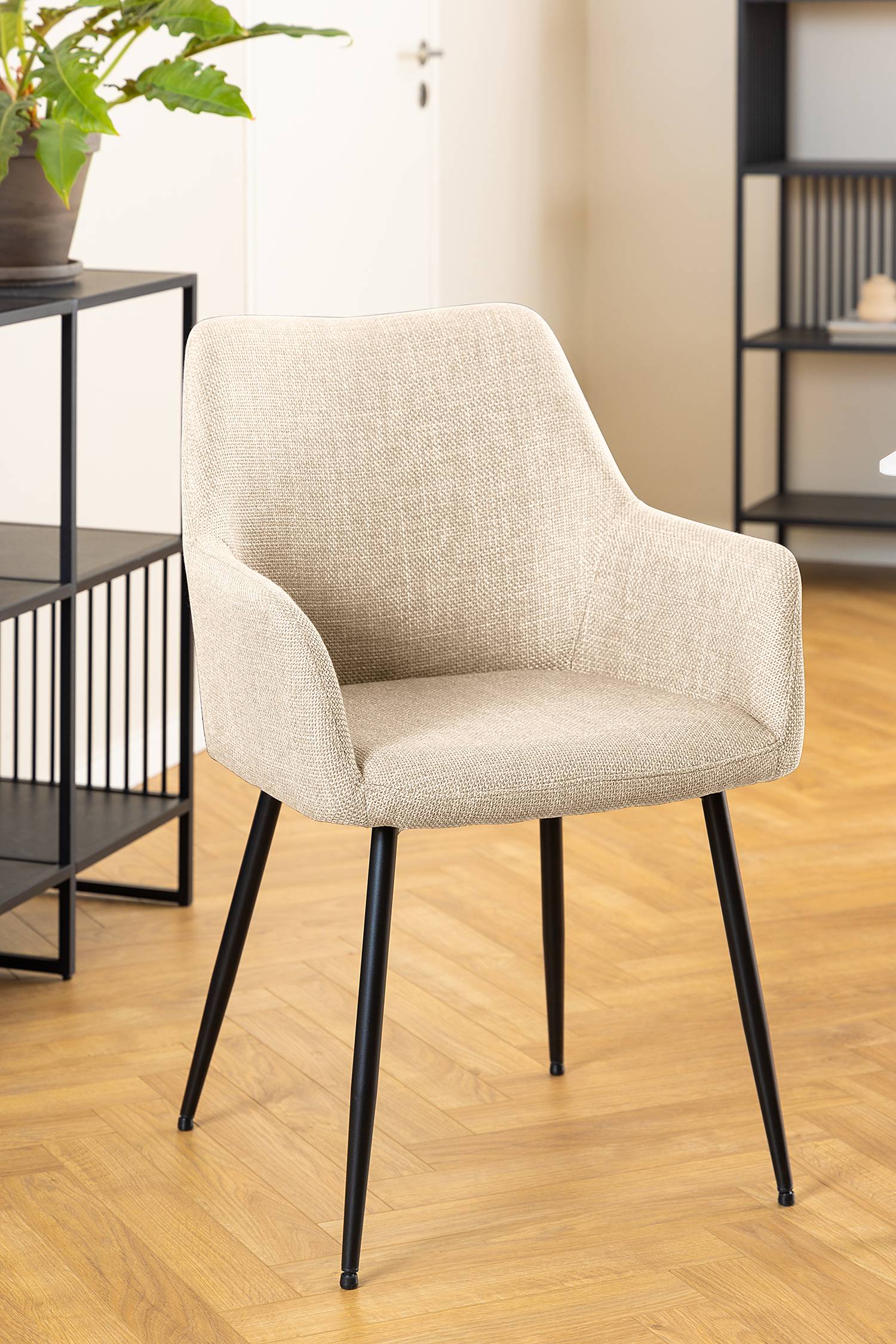 2x MAYBEE Armchair Woven fabric Steel Beige
