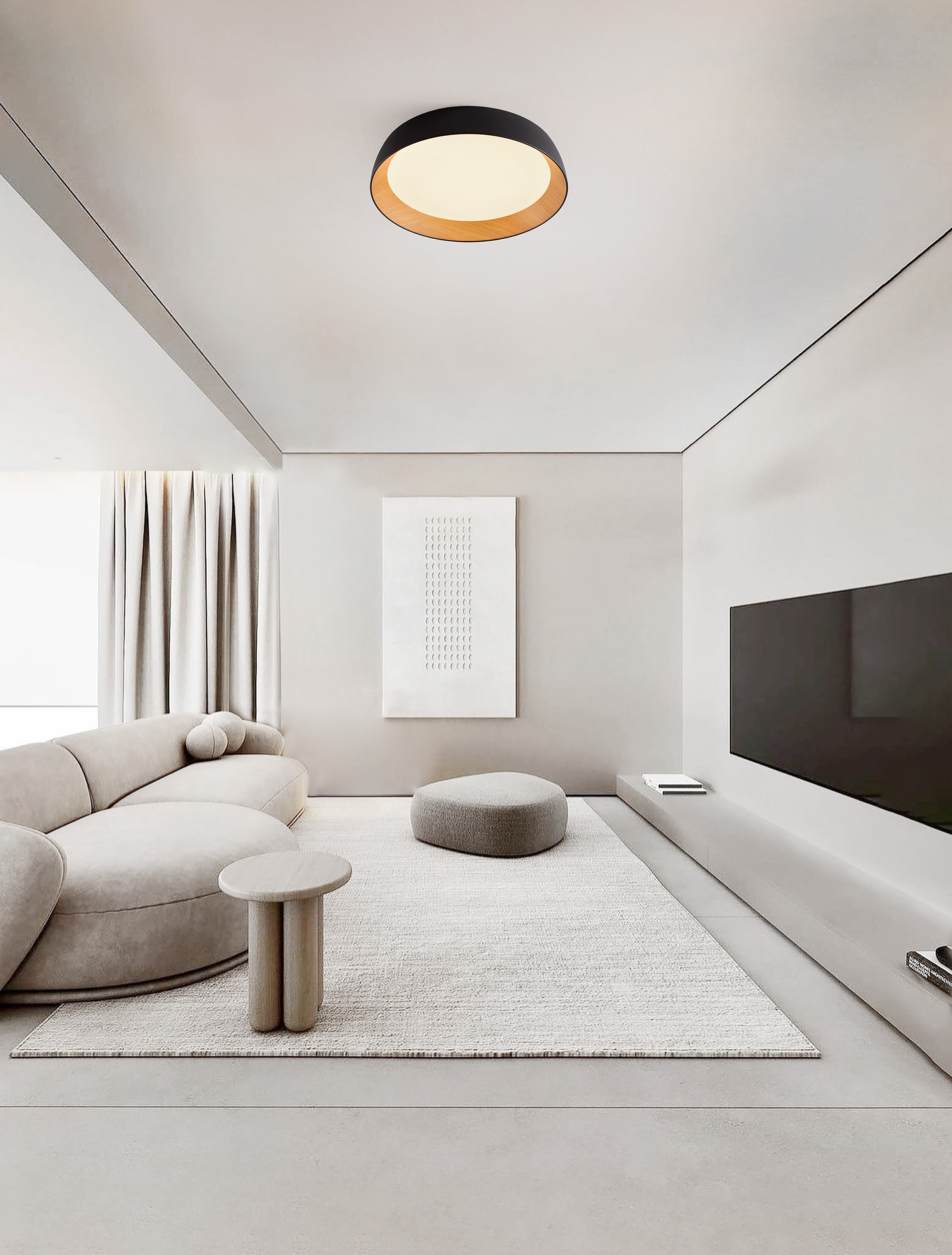 Sigi ceiling light Aluminum Acrylic glass Black Ø 60 cm