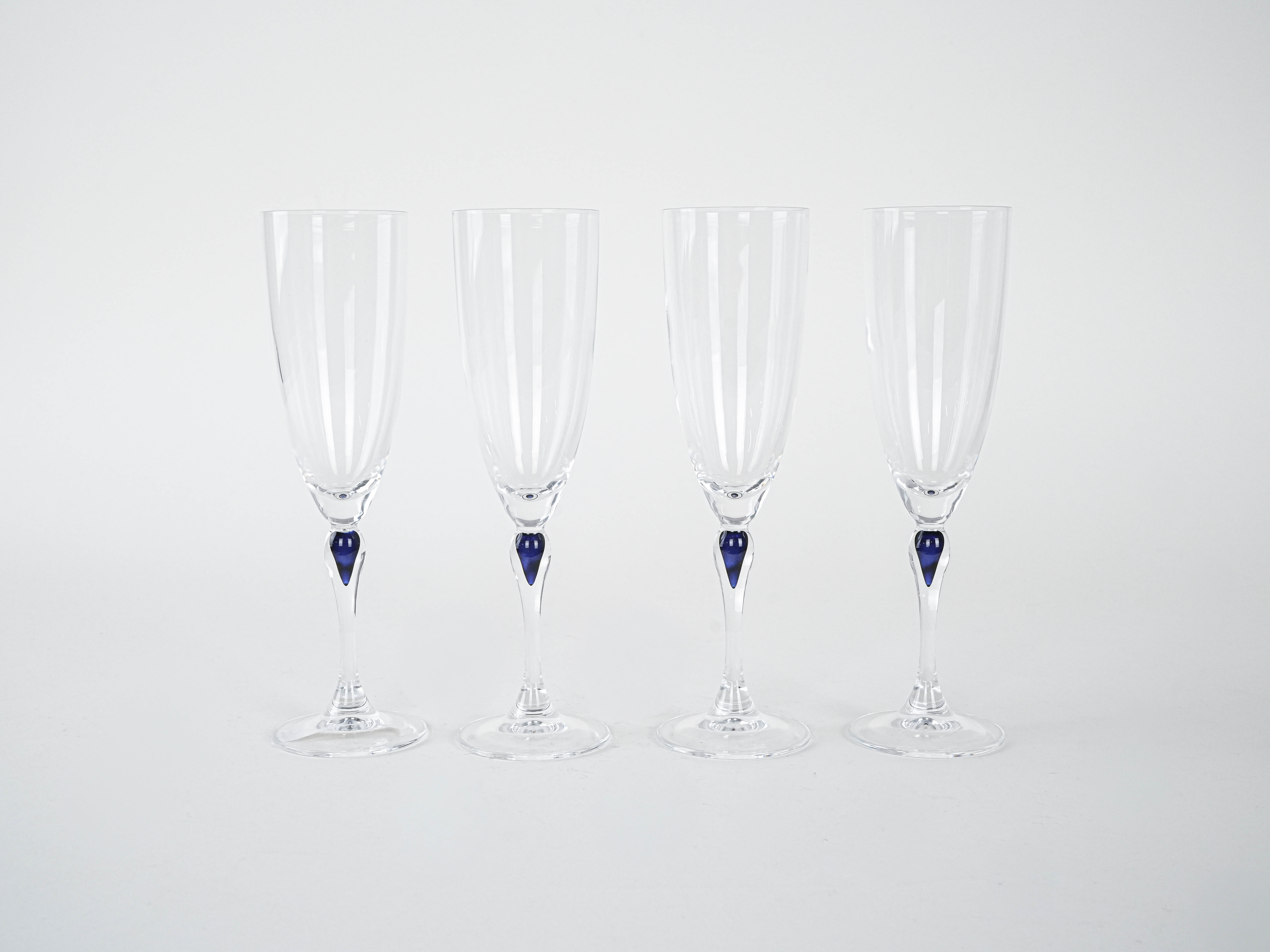 Vierer-Set Gläser 1970er Jahre