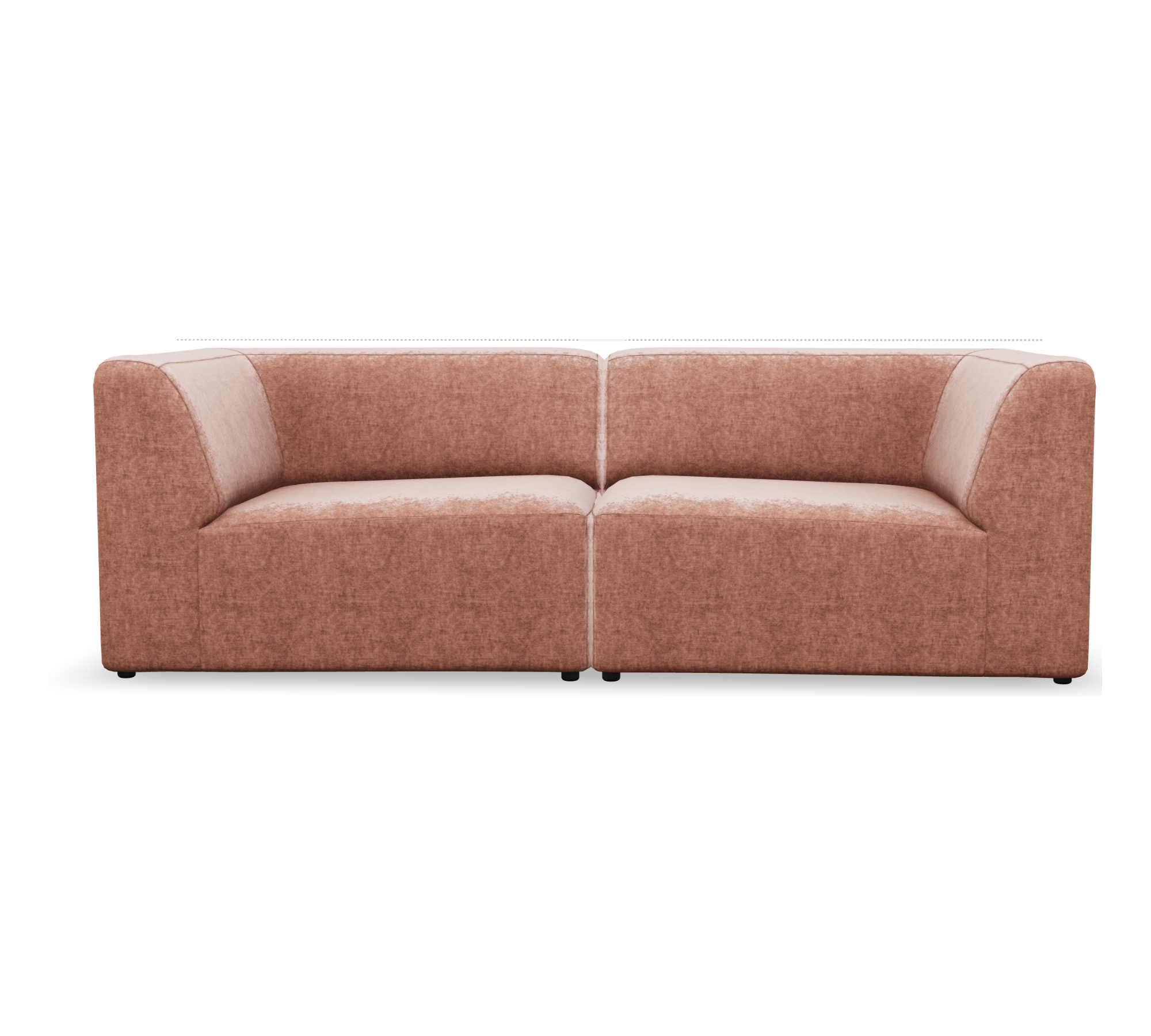 Hajen Modul-Sofa 2-Sitzer mit Kissen Vegas Orangerose 83