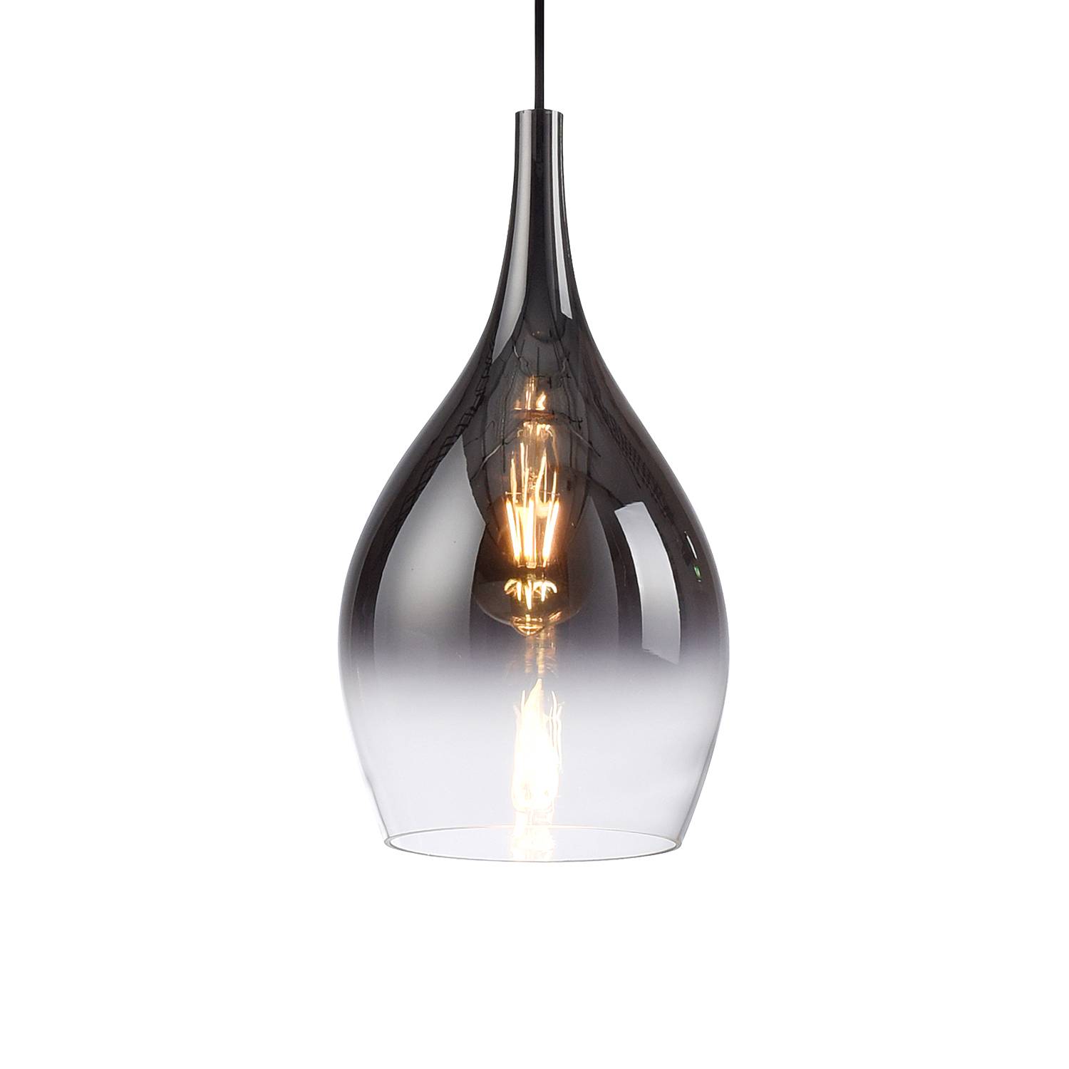 Pilua Pendant Lamp Smoked Glass Iron 1-Light