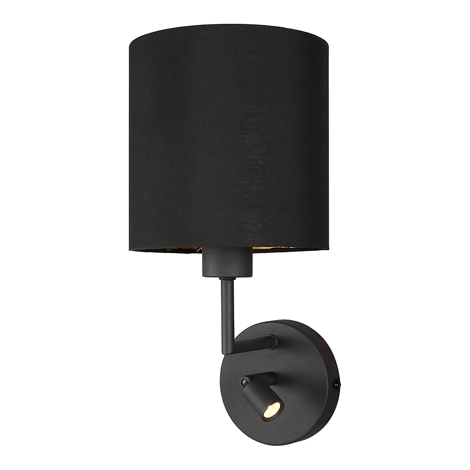 LED Wall Lamp Noor Cotton Aluminum 2-Light Black