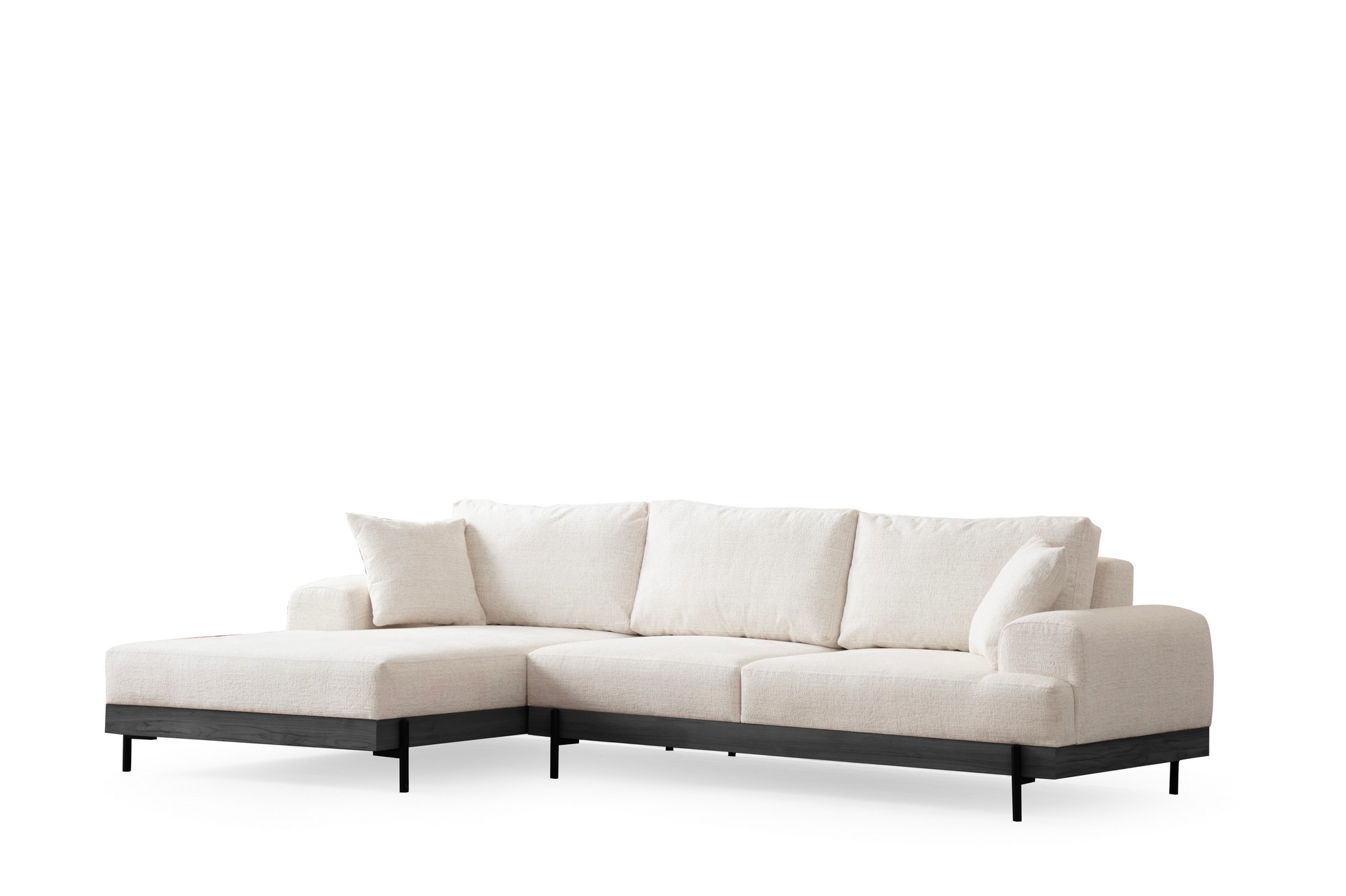 Eti Black Corner Sofa Left White