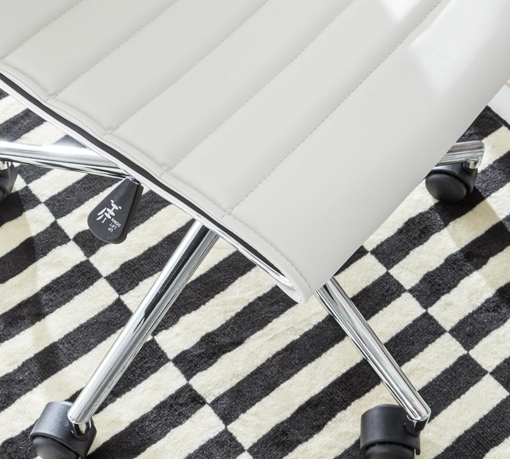 Office swivel chair Vegan leather White