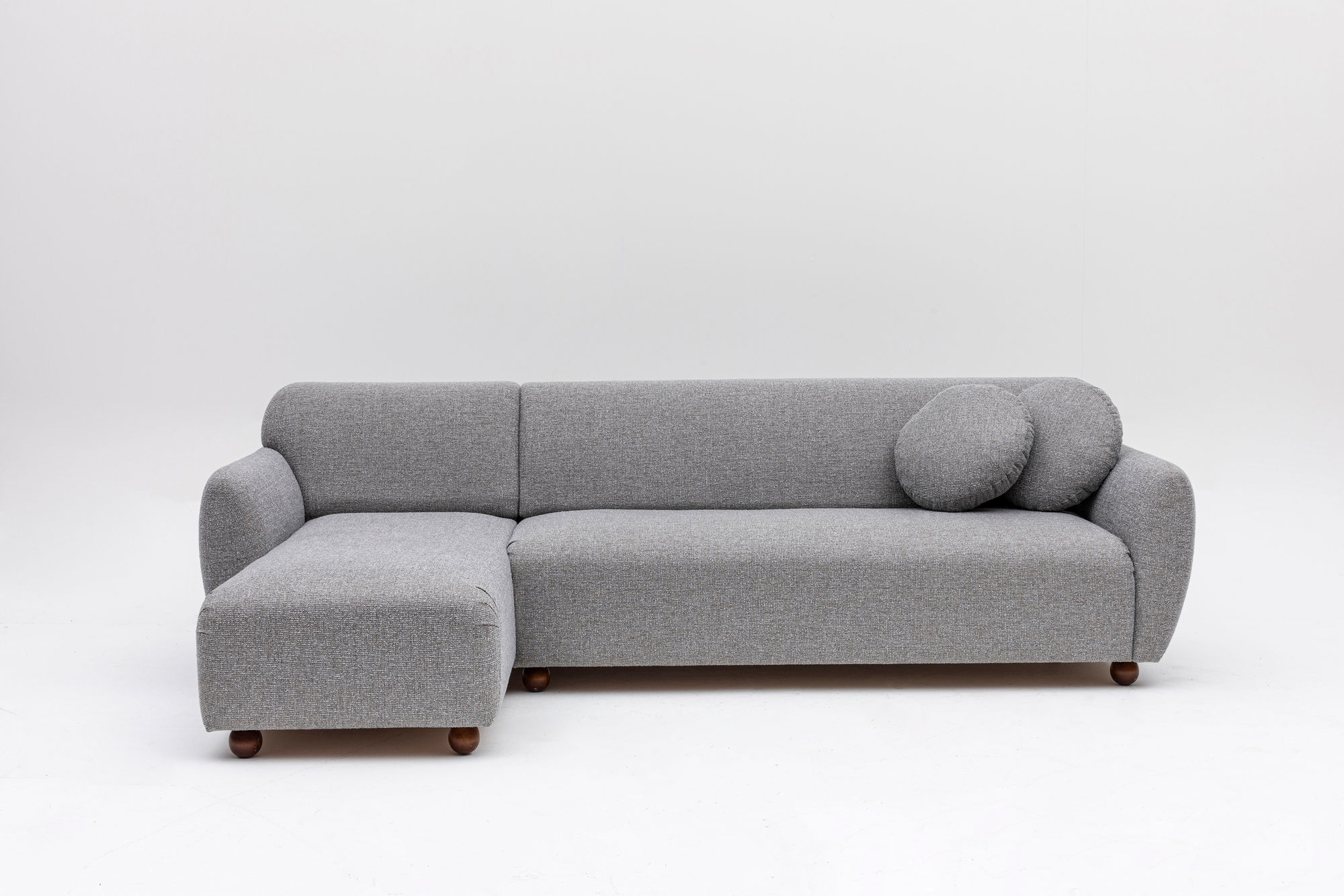 Eddy Ecksofa Links Hellgrau