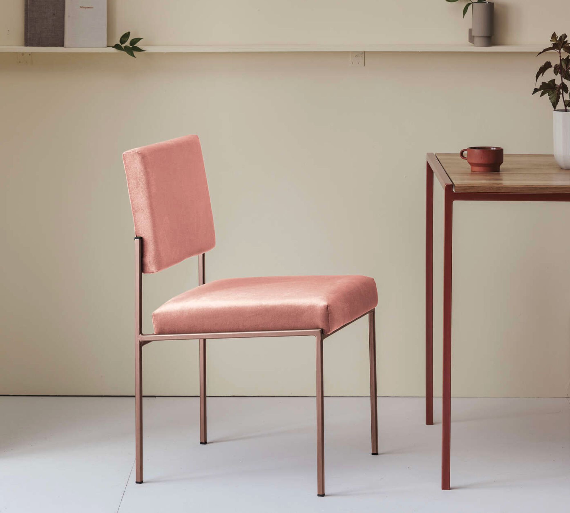 Cube Esszimmerstuhl Velvet Line Rosa Kupfer