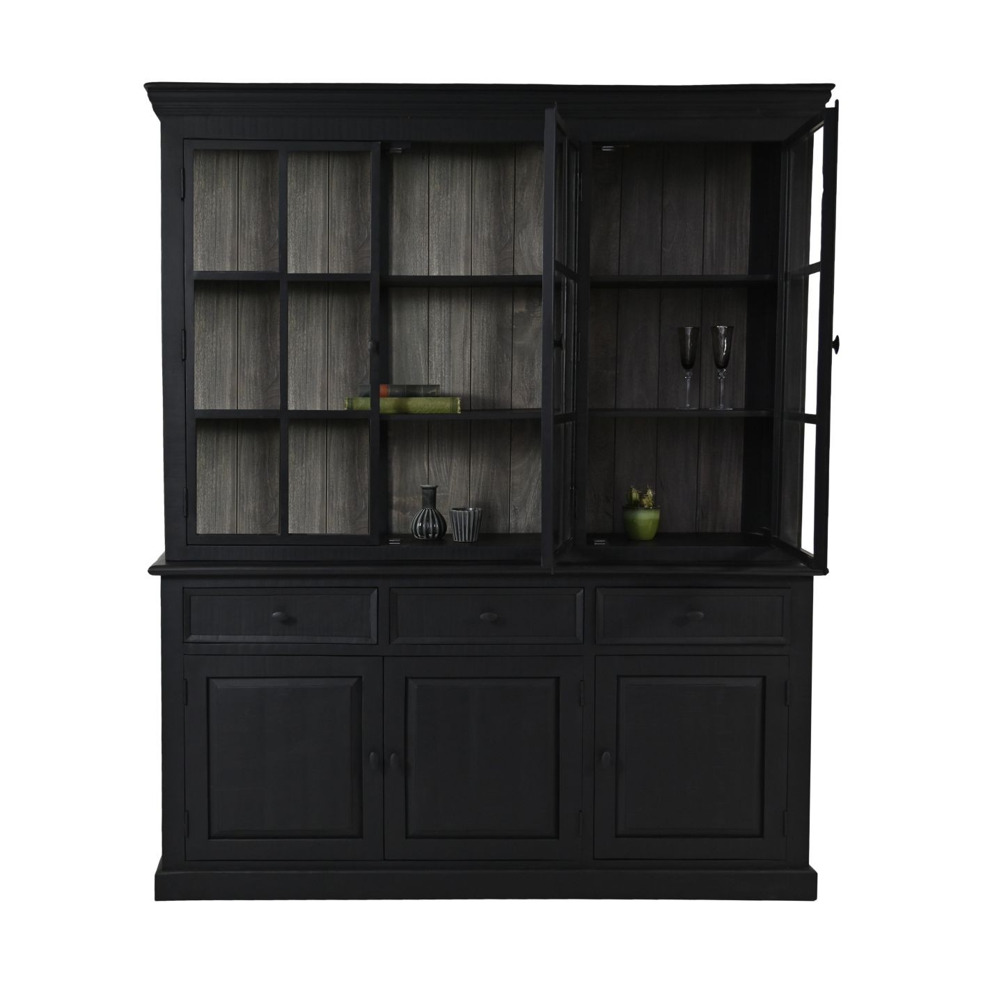 Provence Buffetschrank mit 6 Türen Mangoholz Metall