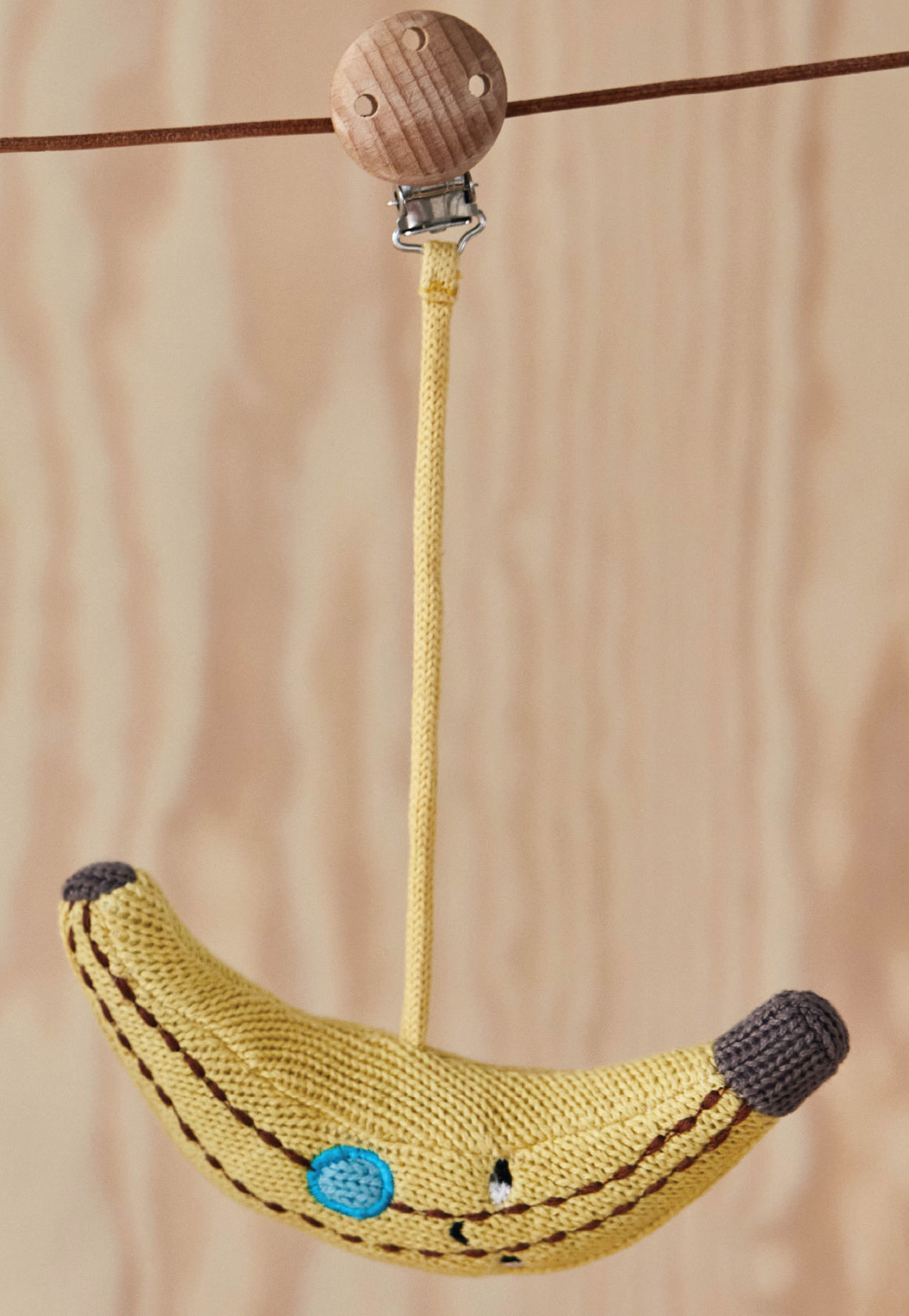Yummy Banana Kinderwagen-Clip Baumwolle Gelb