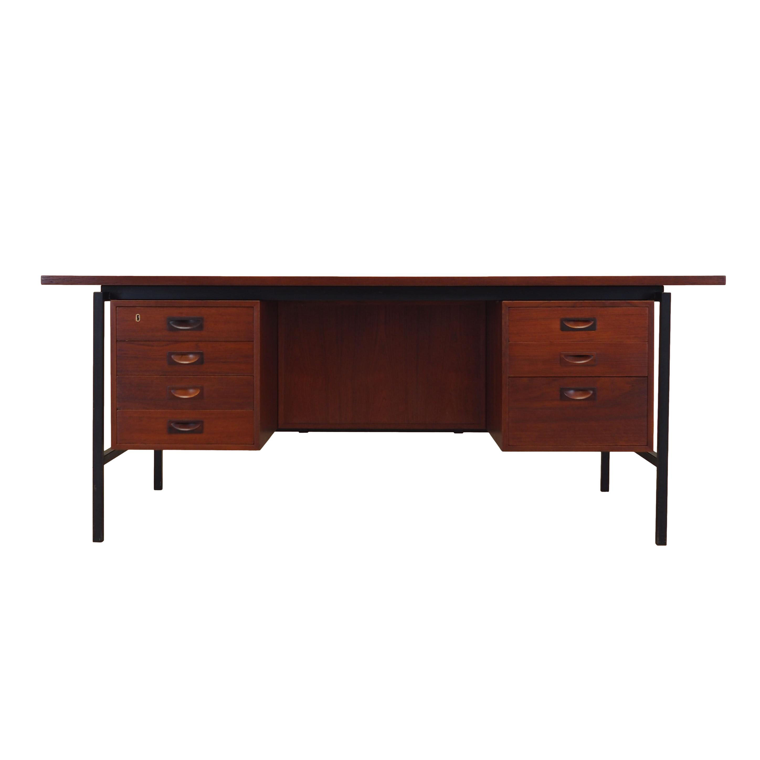 Teak-Schreibtisch Braun 1970er Jahre