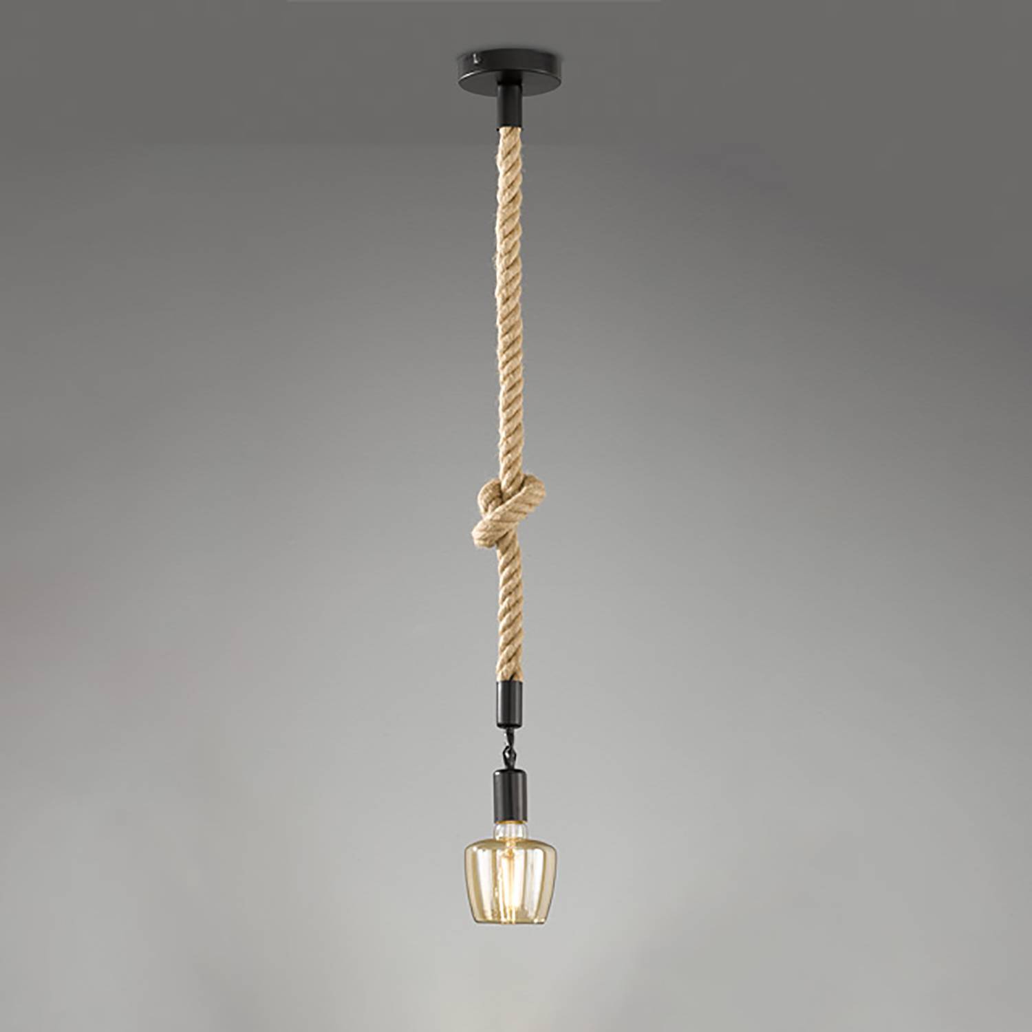 Pendelleuchte Rope II Schwarz