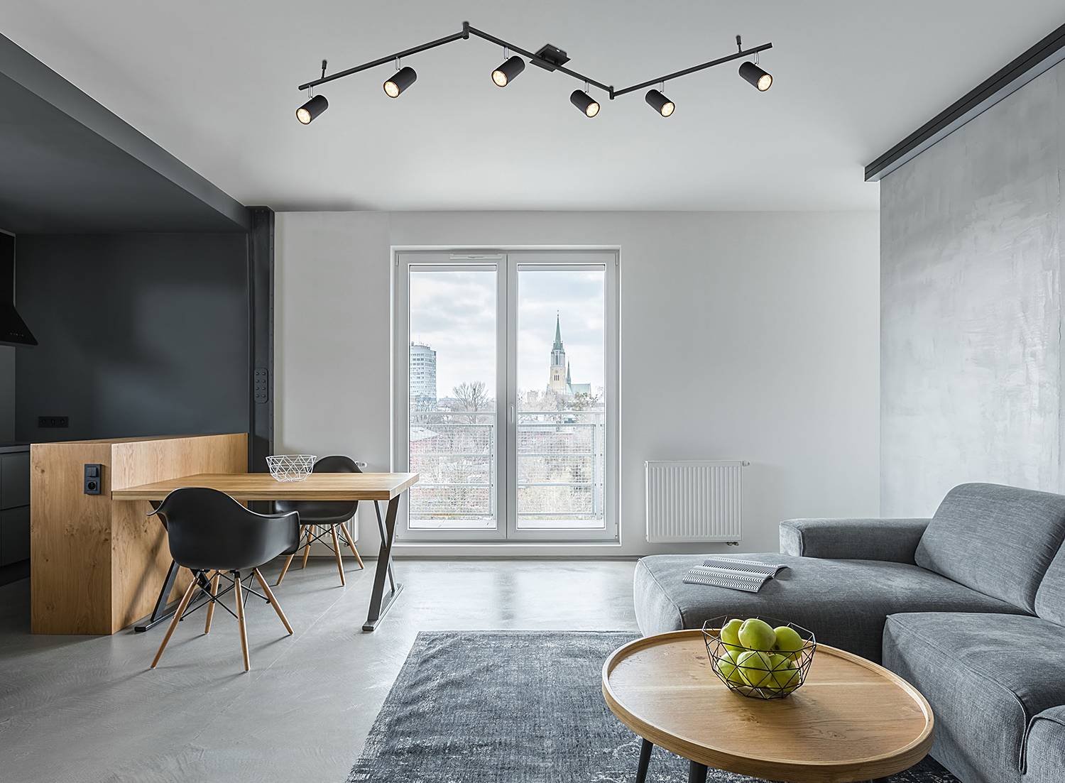 Robby Spotlight Iron Black 6-flame