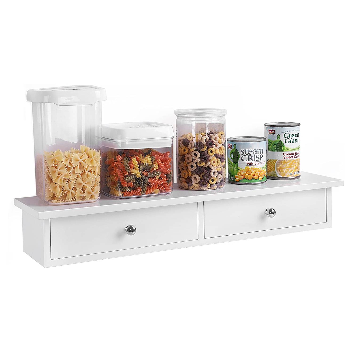 Wandschublade Neyland Weiß Silber