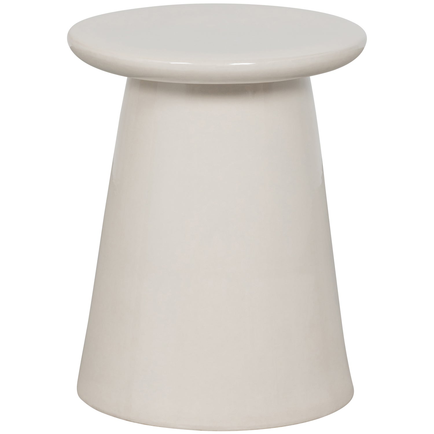 Button Beistelltisch Keramik Weiß Ø35cm