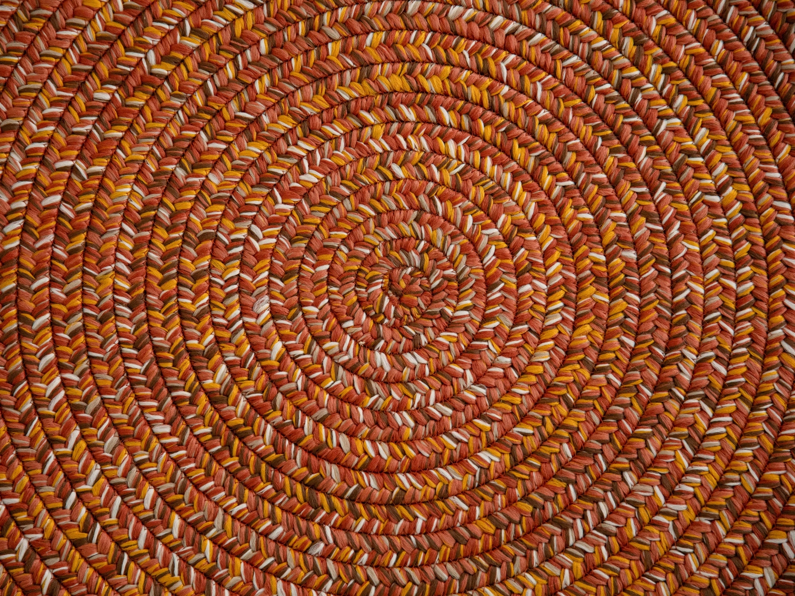 Creu Rug Round Synthetic Orange Terracotta 150x150 cm