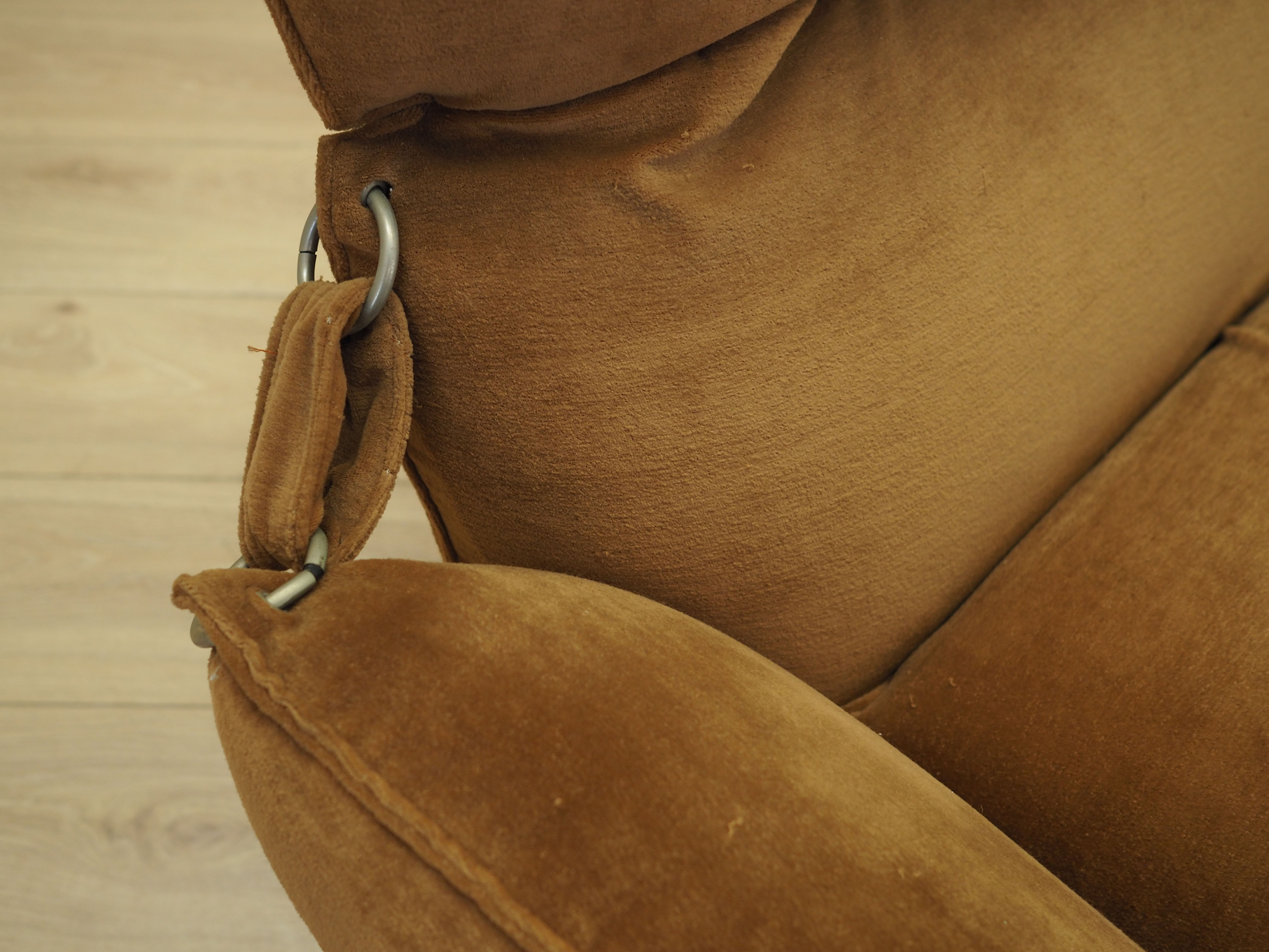 Sofa Velours Braun 1970er Jahre