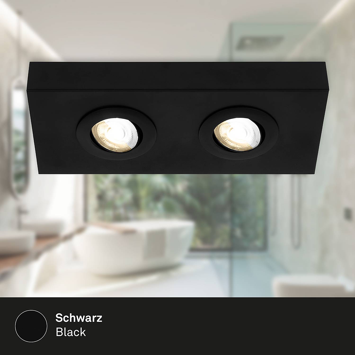 Morco LED Ceiling Light Aluminum Black 2-flame