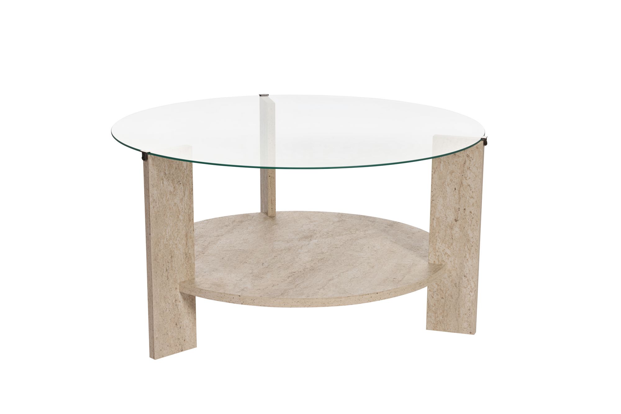 Clara Couchtisch Travertin Transparent Ø75cm