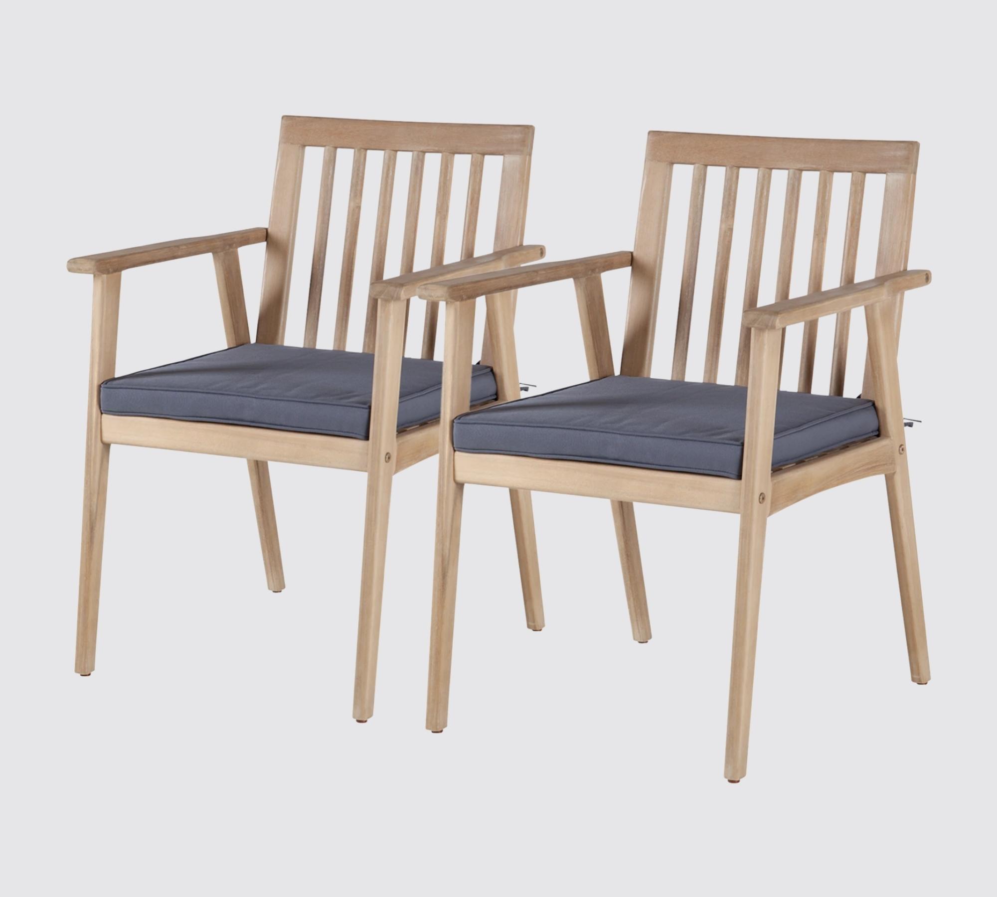 2x Gartenstuhl Akazie Massiv Braun