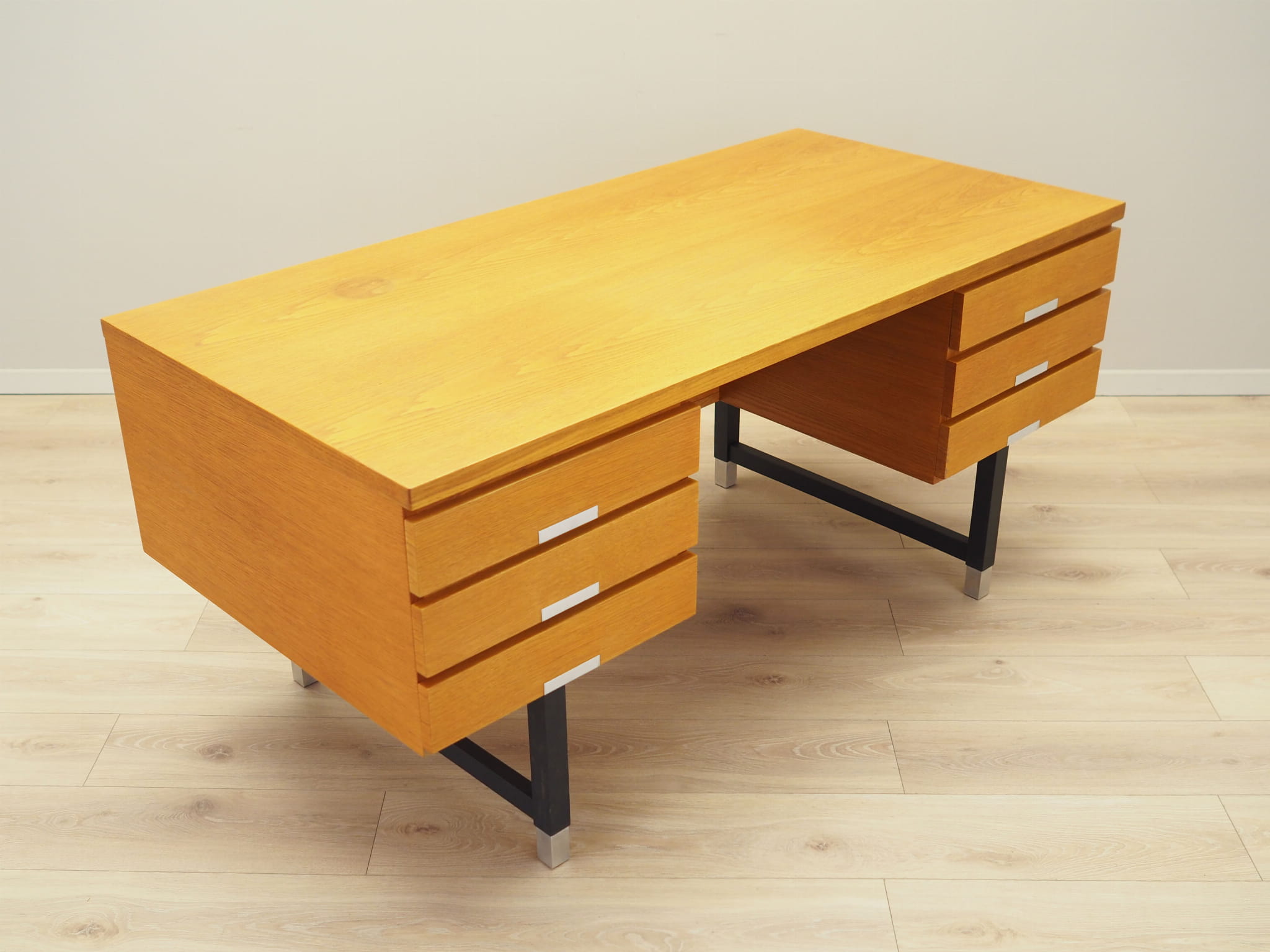 Vintage desk ash wood 1970s