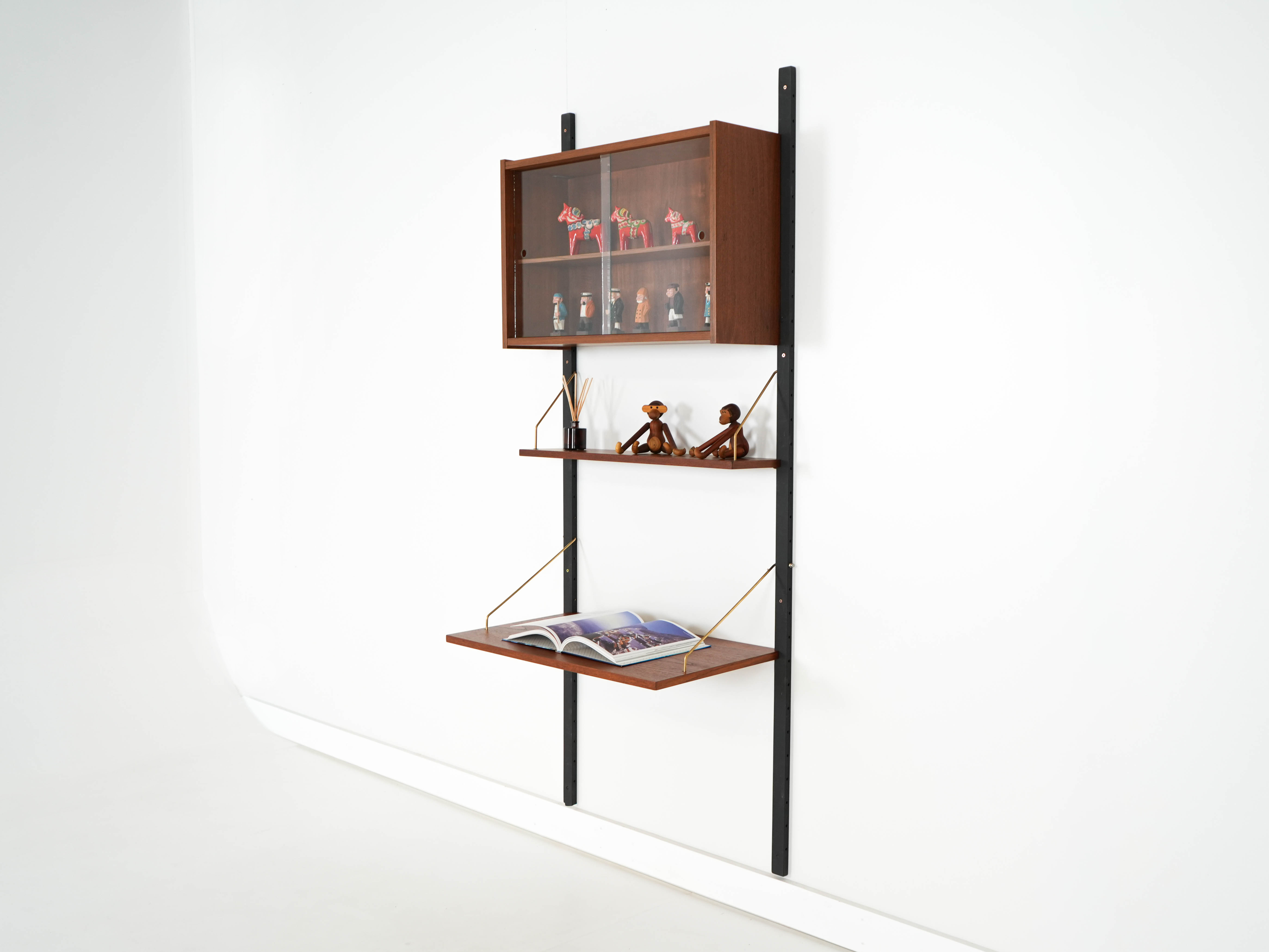 Teak-Wandmöbel PS System Braun 1960er Jahre