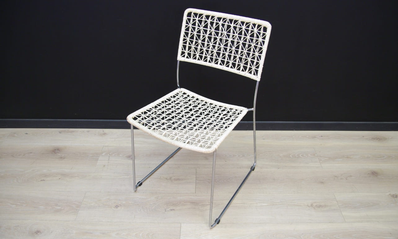 2x Vintage chair metal white 1960s