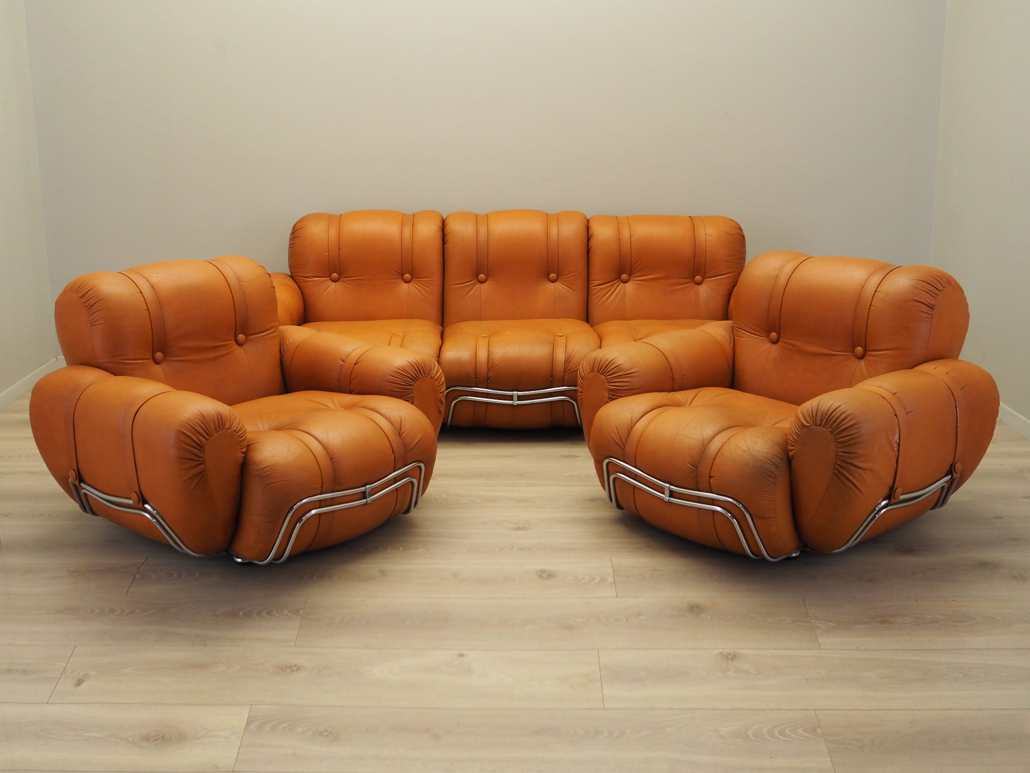 2x Space Age Armlehnsessel Orange 1960er Jahre