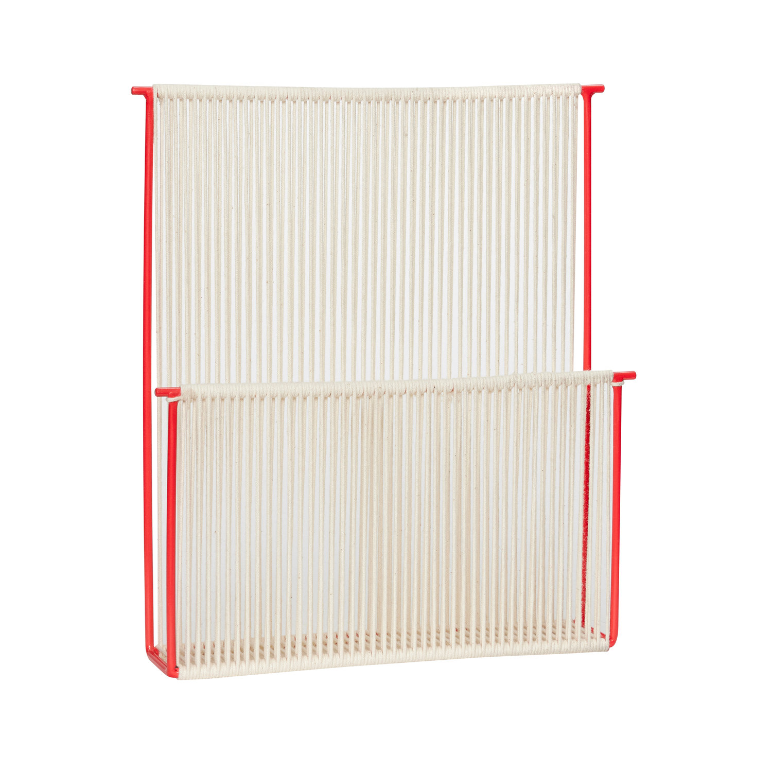 String Magazine Holder Wall Red White