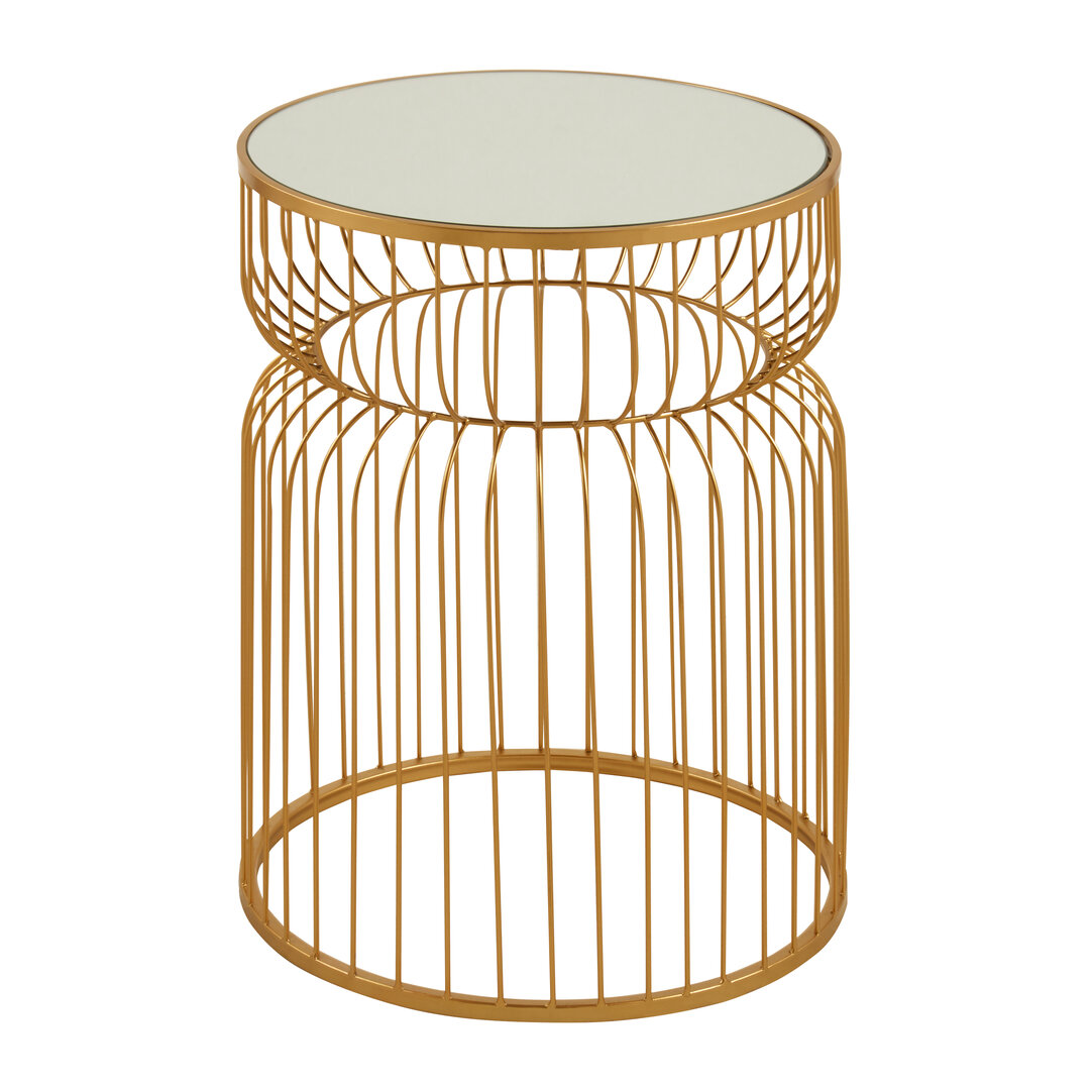 Avantis Round Side Table Iron Gold White