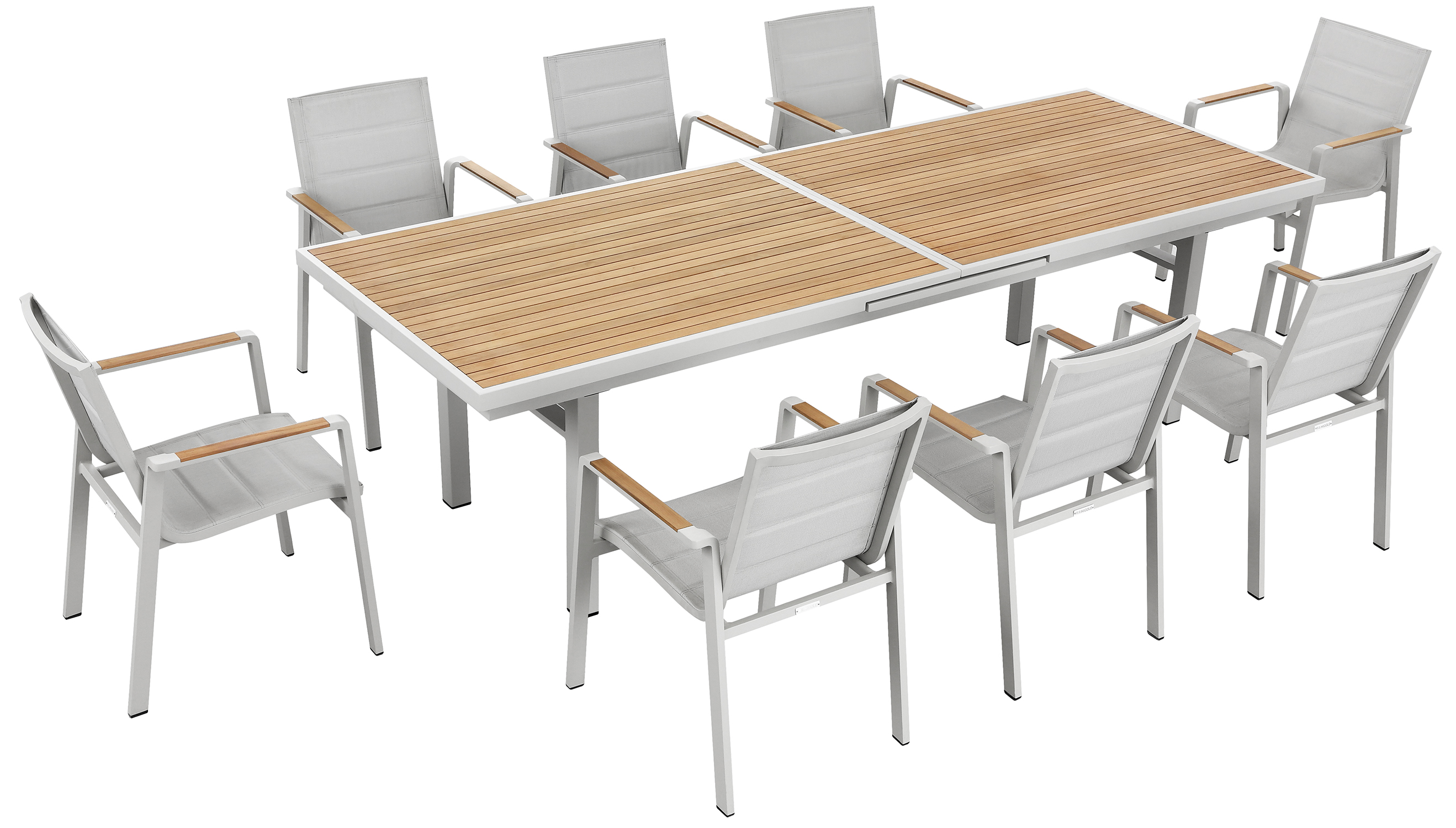 Nofi 2.0 Extendable Garden Table Metal Wood Cream