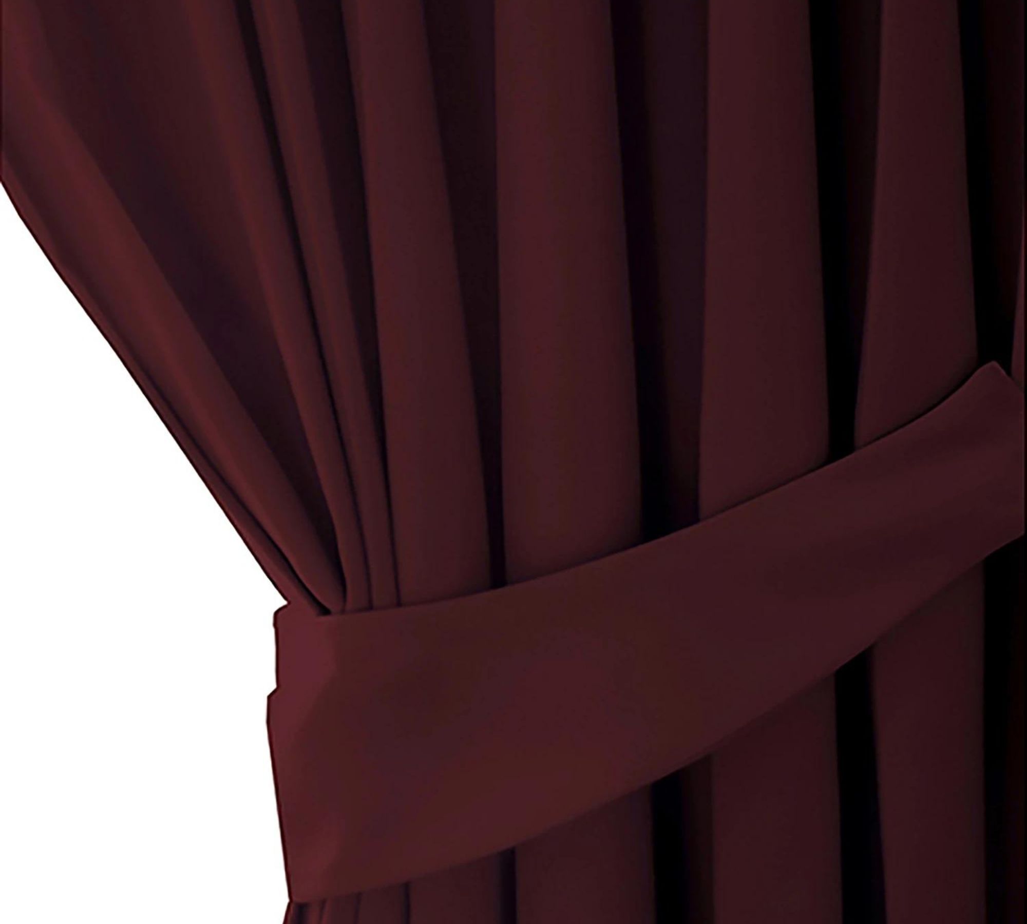 Vorhang mit Kräuselband Textil Rot