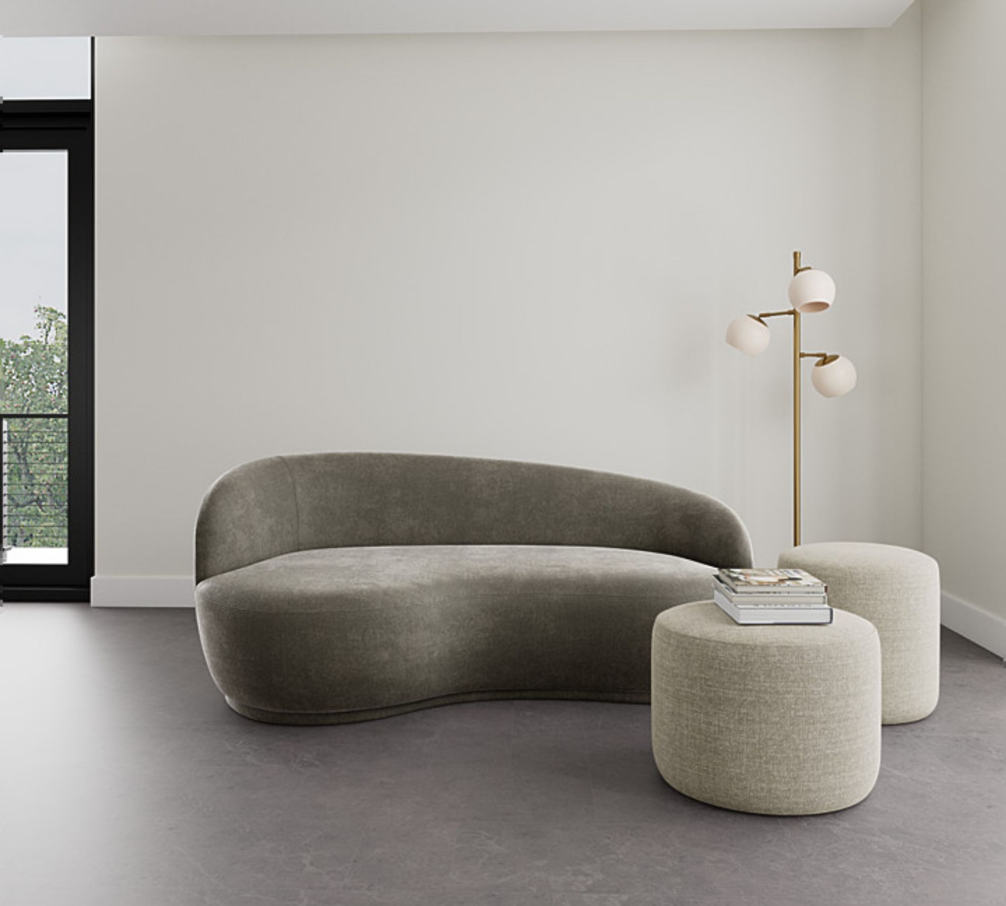 Rose Sofa 2,5-Sitzer Planet Grey Green