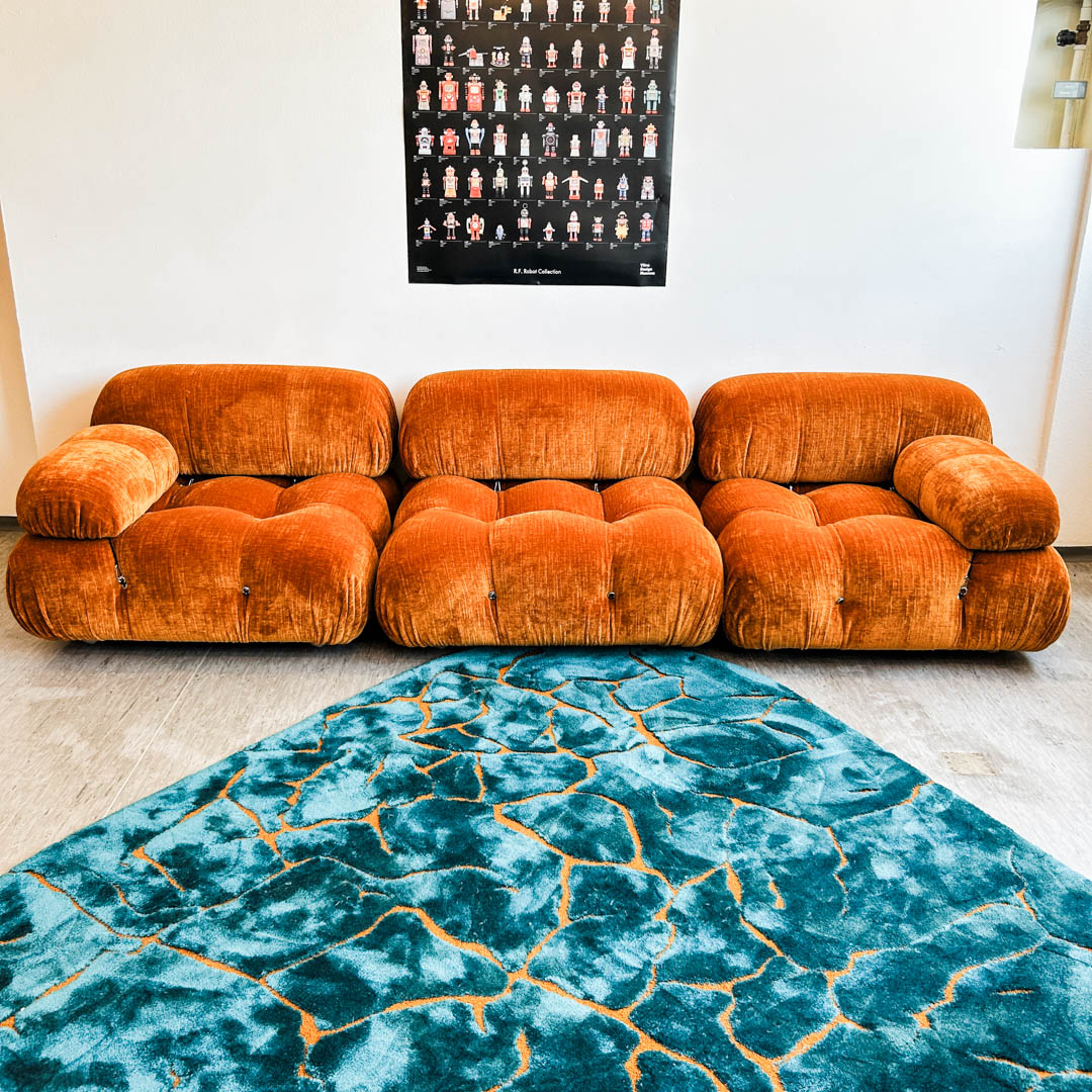 Camaleonda Sofa Chenille Stoff Orange Curry