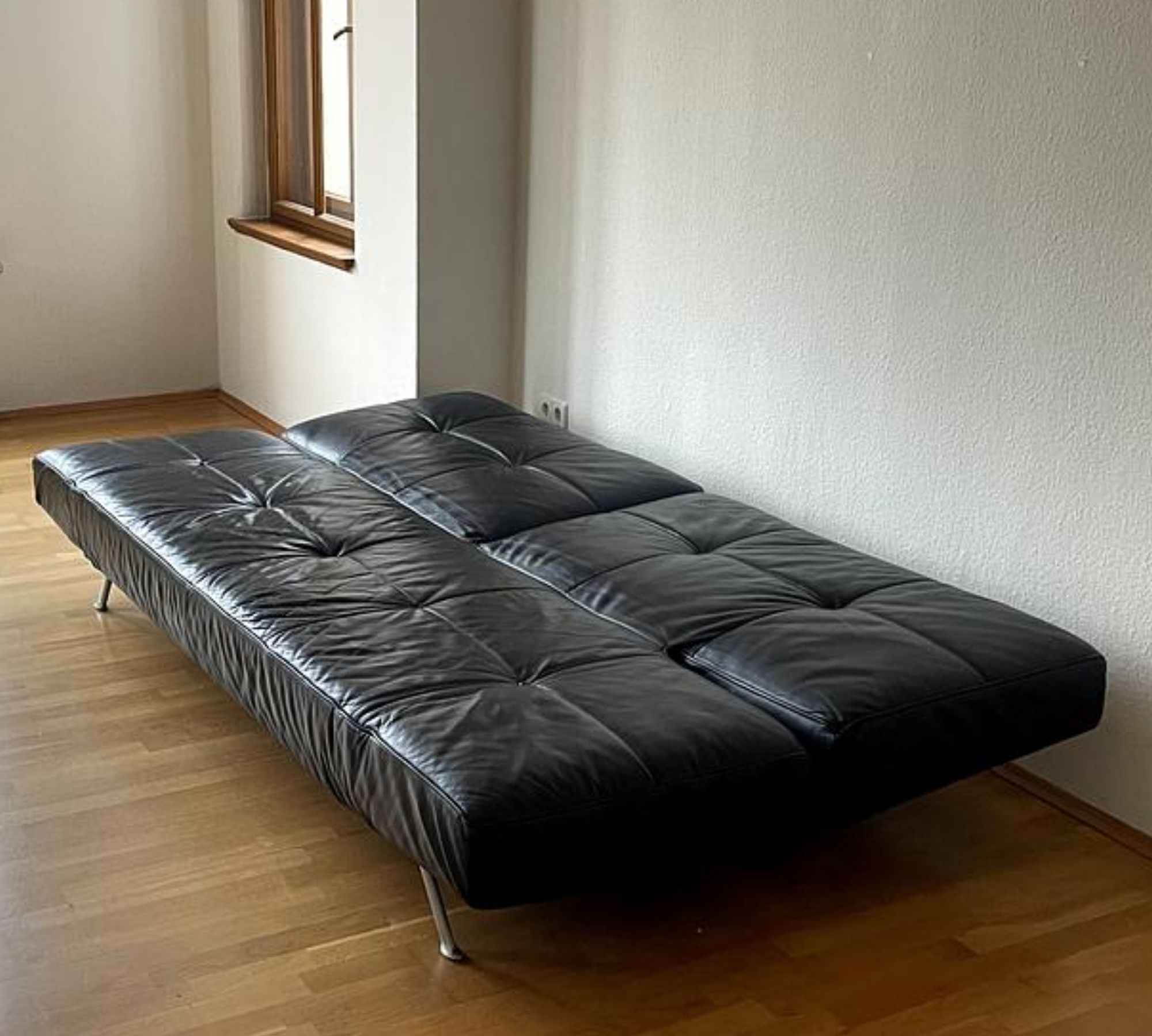 Smala Sofa Leder Schwarz