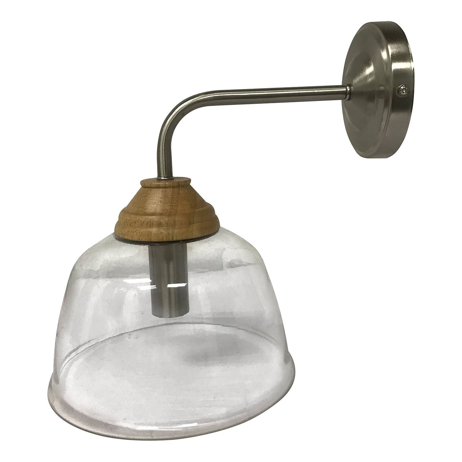 1-Flame Wall Lamp Fauna Iron Clear Glass