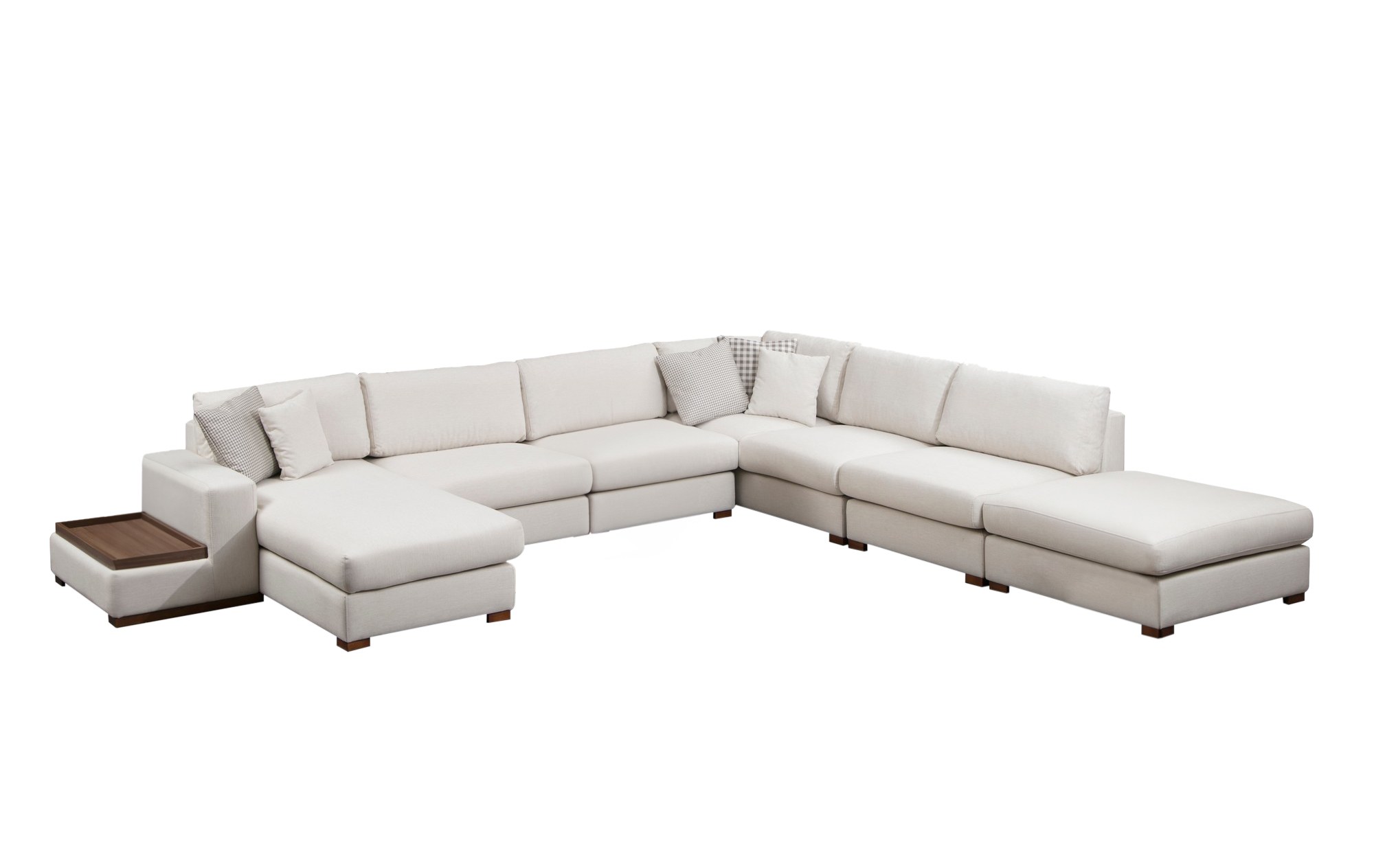 Ecksofa Textil Weiß