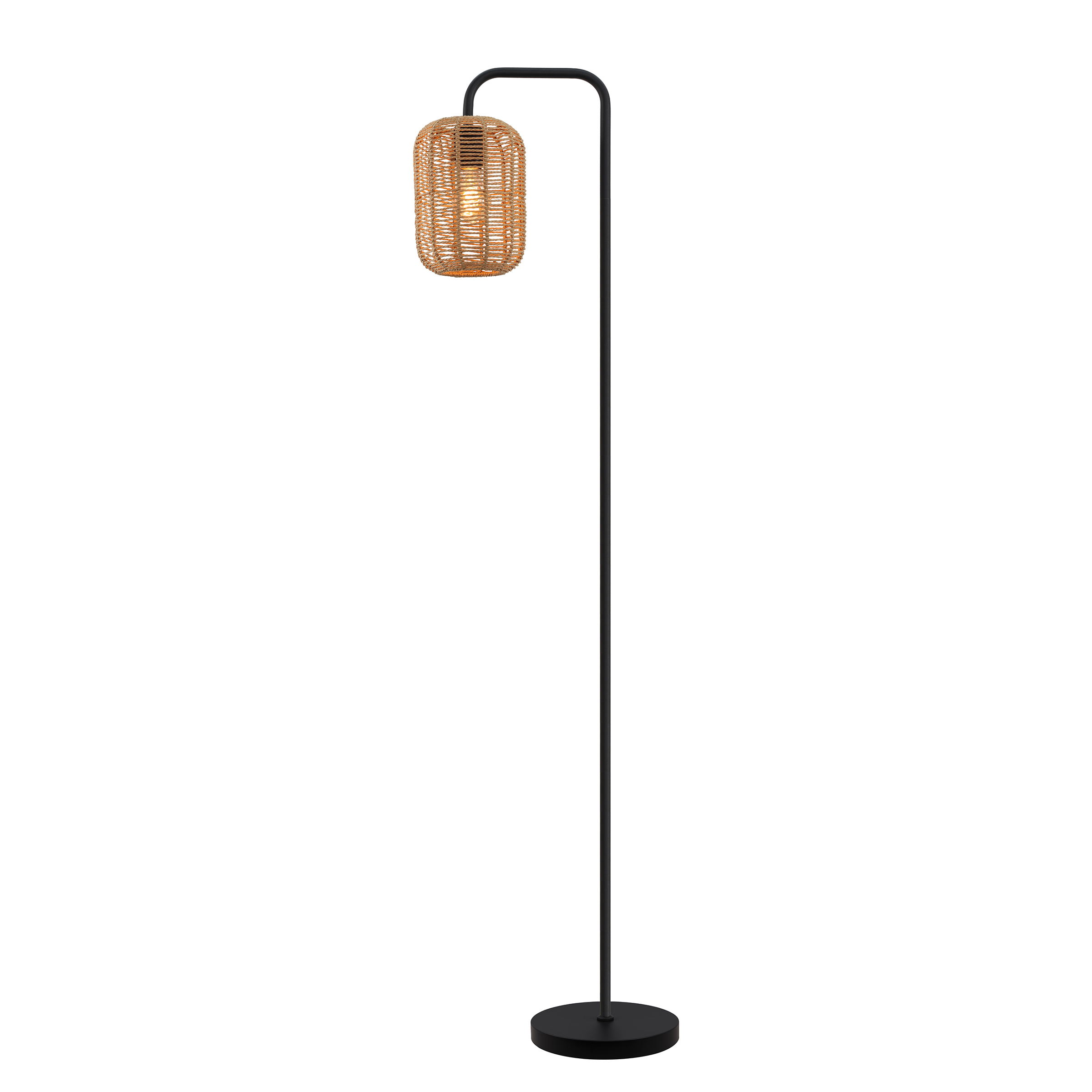Floor lamp 1-bulb Husley cast iron / paper natural