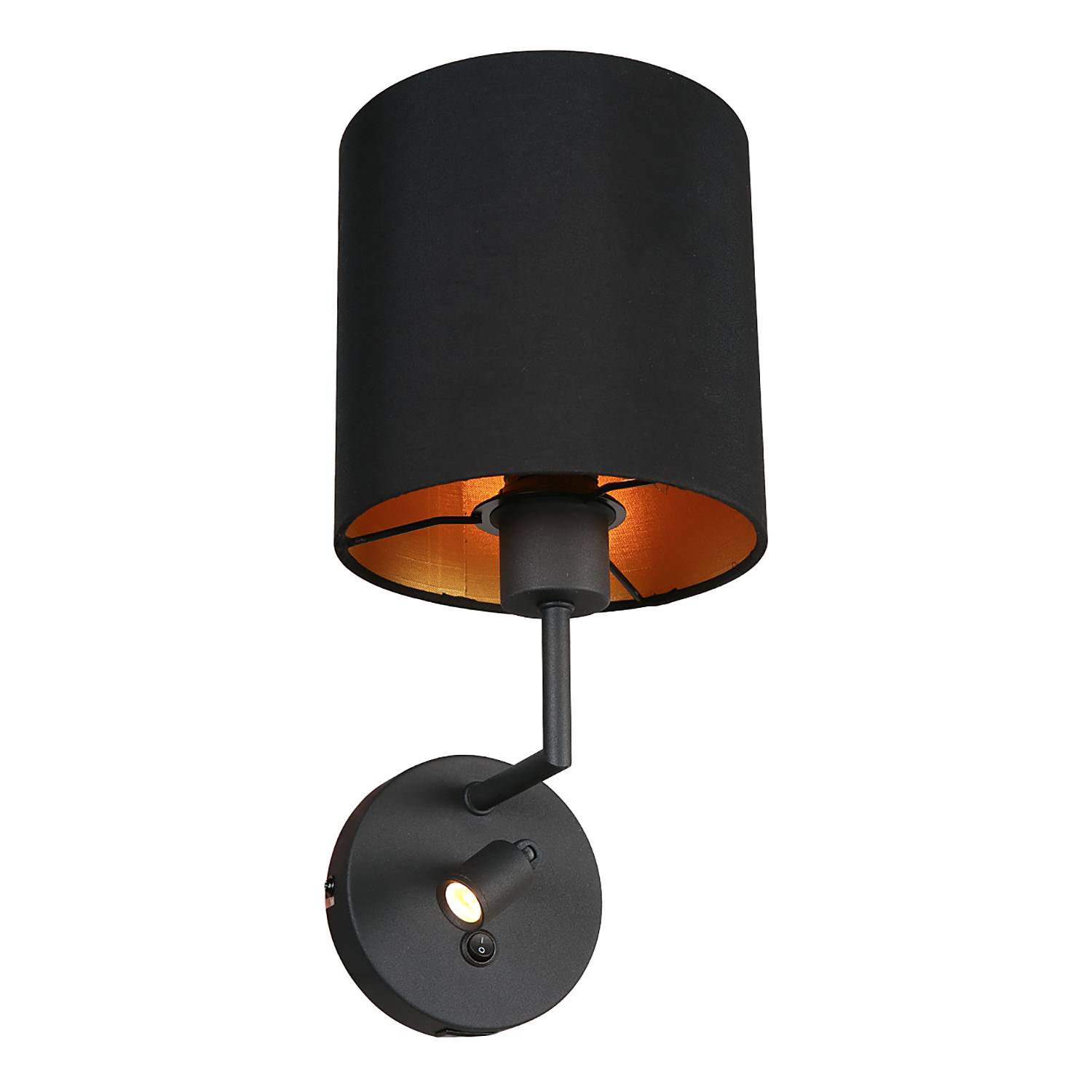 LED Wall Lamp Noor Cotton Aluminum 2-Light Black