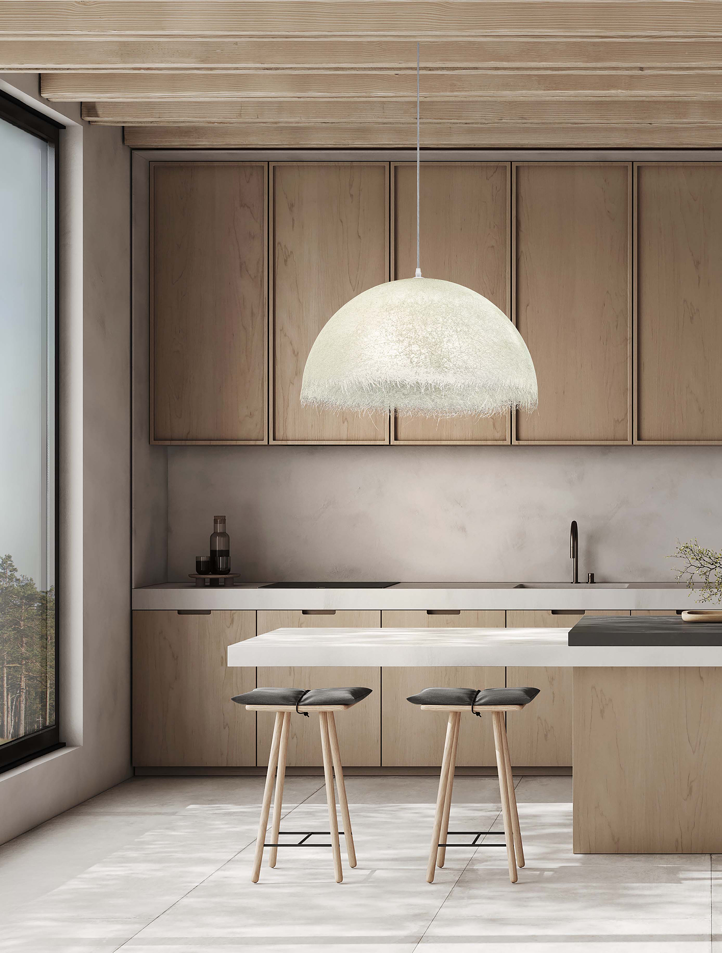 Lalu Pendelleuchte Fiberglas Weiß Ø60cm