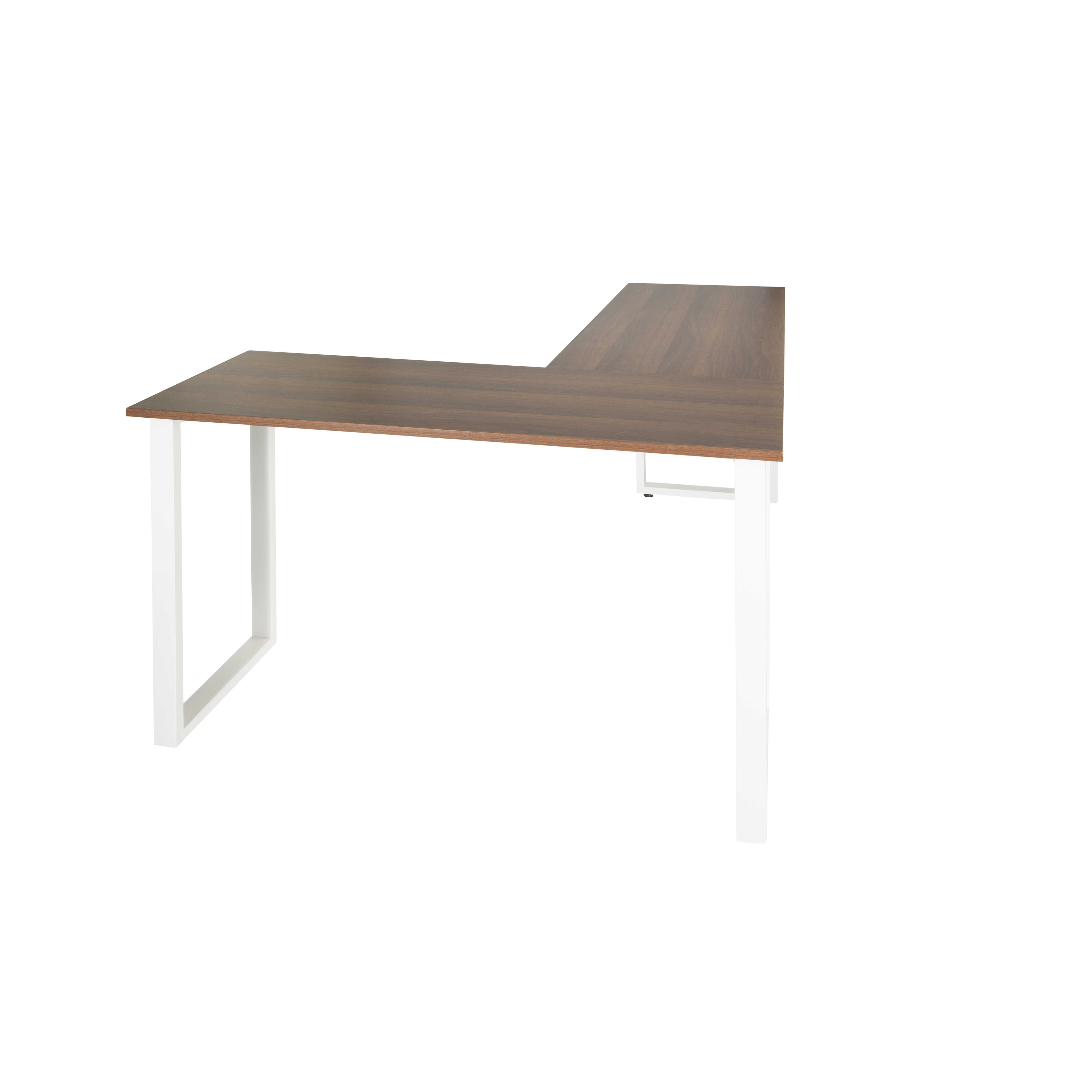 Corner desk wood decor walnut white 160 x 120 cm